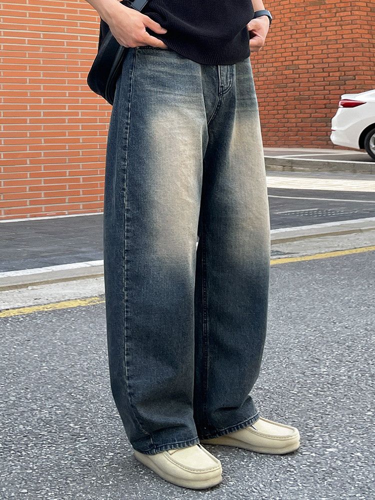 Japanese Brand Retro loose wide leg straight leg jeans Size US 32 / EU 48 - 3 Thumbnail
