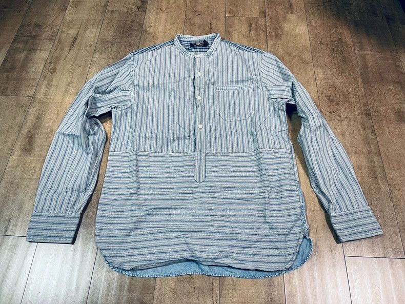 RRL Ralph Lauren RRL Ralph Lauren Blue striped retro American shirt Size US M / EU 48-50 / 2 - 2 Thumbnail