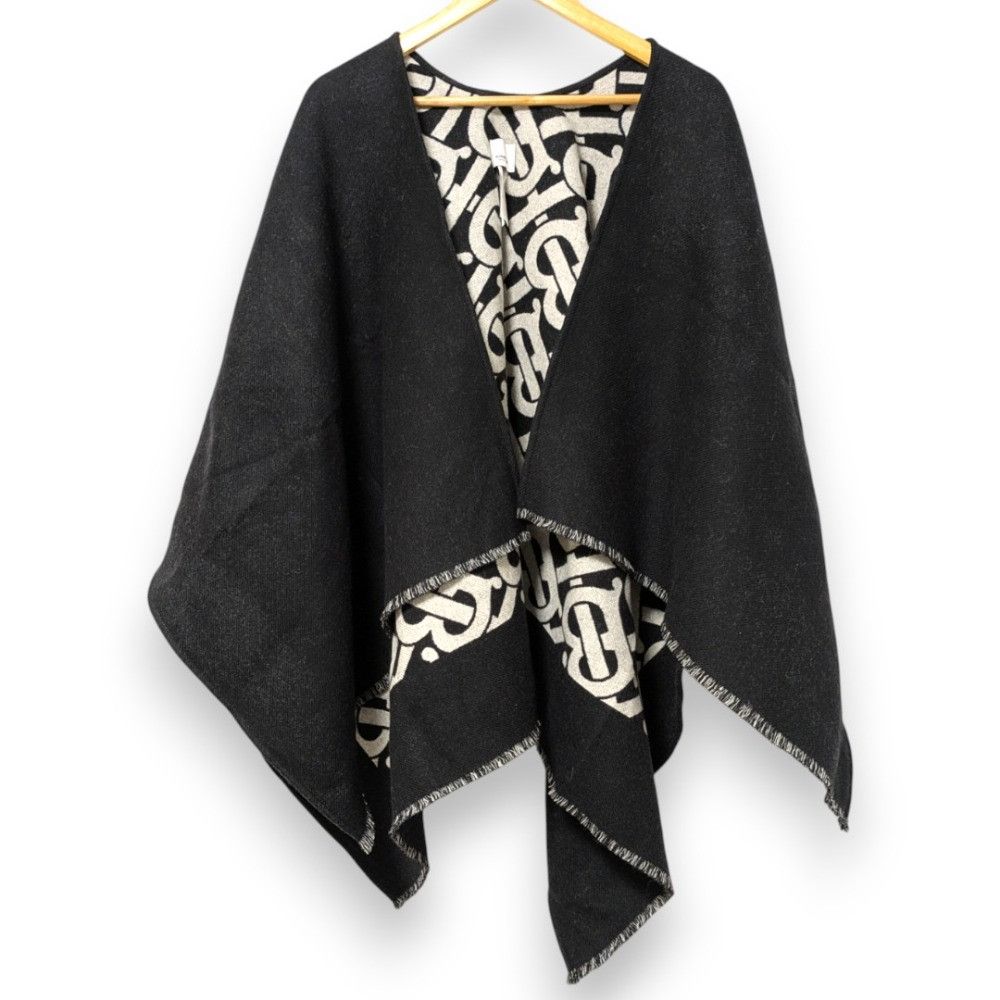Burberry Burberry Burberry TB Logo Wool Cape Cotton Shawl DUTY FREE for USA Size ONE SIZE - 1 Thumbnail