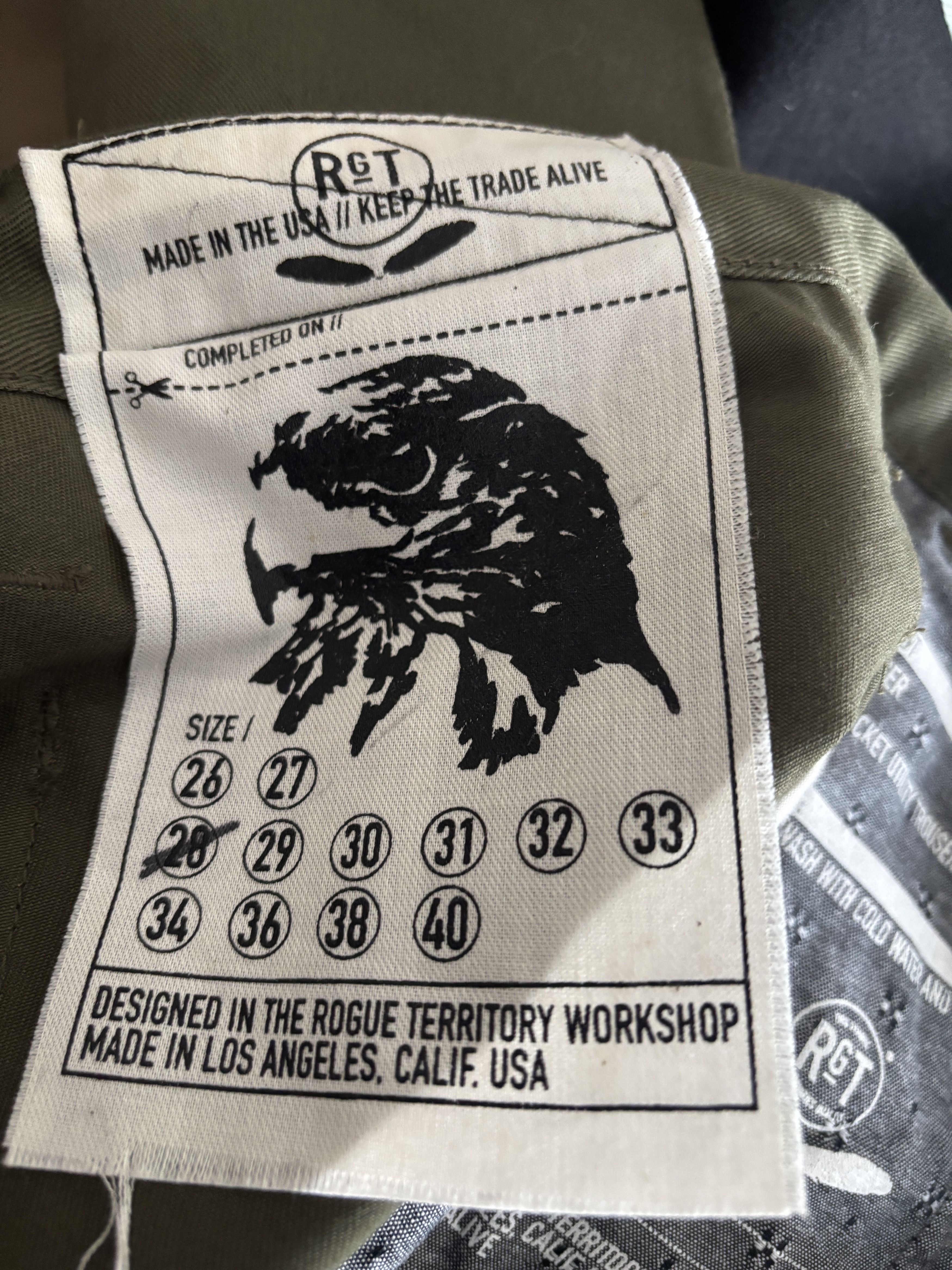 Rogue Territory $195 Olive Green Slim Taper Pants AR-G Trouser - 28-29 x 36 Size US 28 / EU 44 - 9 Thumbnail