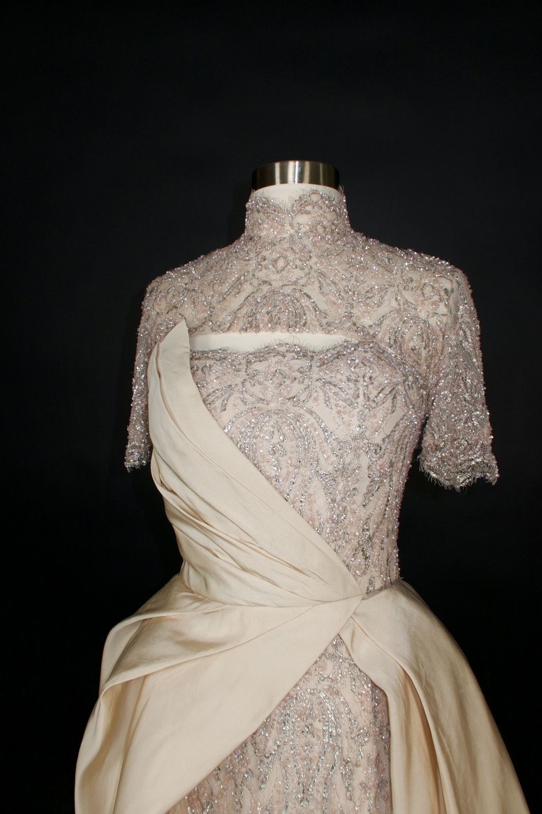 Other Custom Anna Augusta Nude Evening Maxi Dress Size S / US 4 / IT 40 - 3 Thumbnail