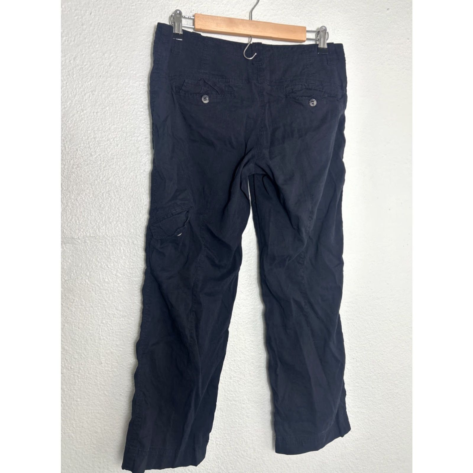 Theory Theory Women's Pants Cargo Linen Viscose Lightweight Black 6 Inseam 27" High Rise Size 28" / US 6 / IT 42 - 7 Thumbnail
