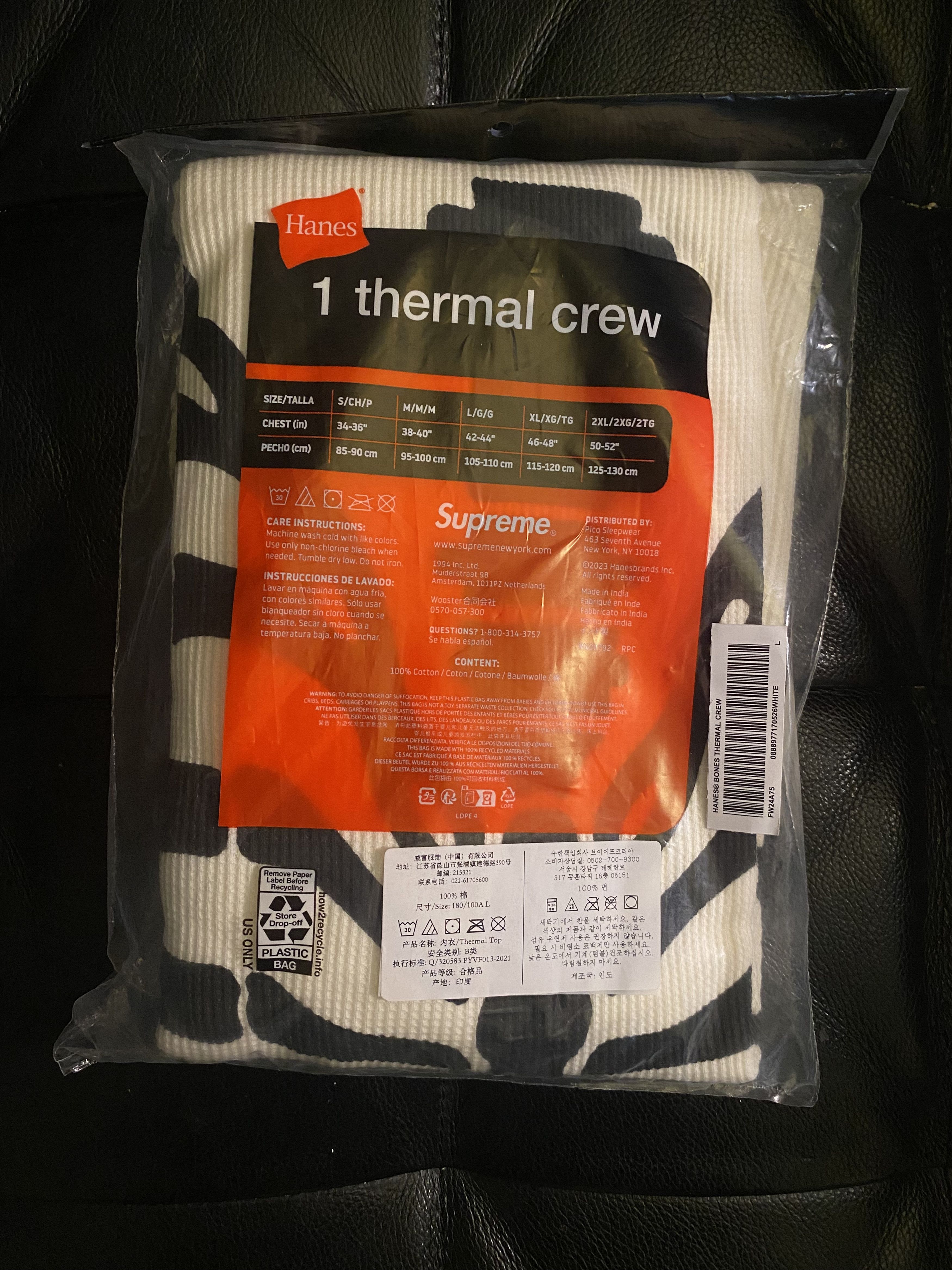 Hanes × Supreme Supreme Bones Thermal Crew Size US L / EU 52-54 / 3 - 1 Thumbnail