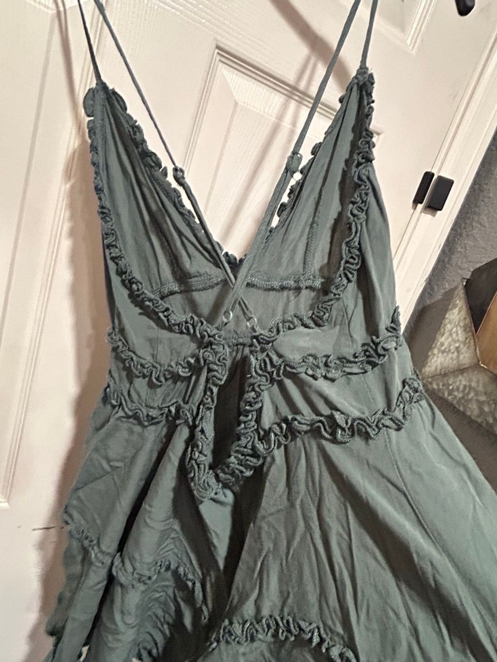 Shein Women's SHEIN Dark Green Ruffled Mini Dress S Size S / US 4 / IT 40 - 6 Thumbnail