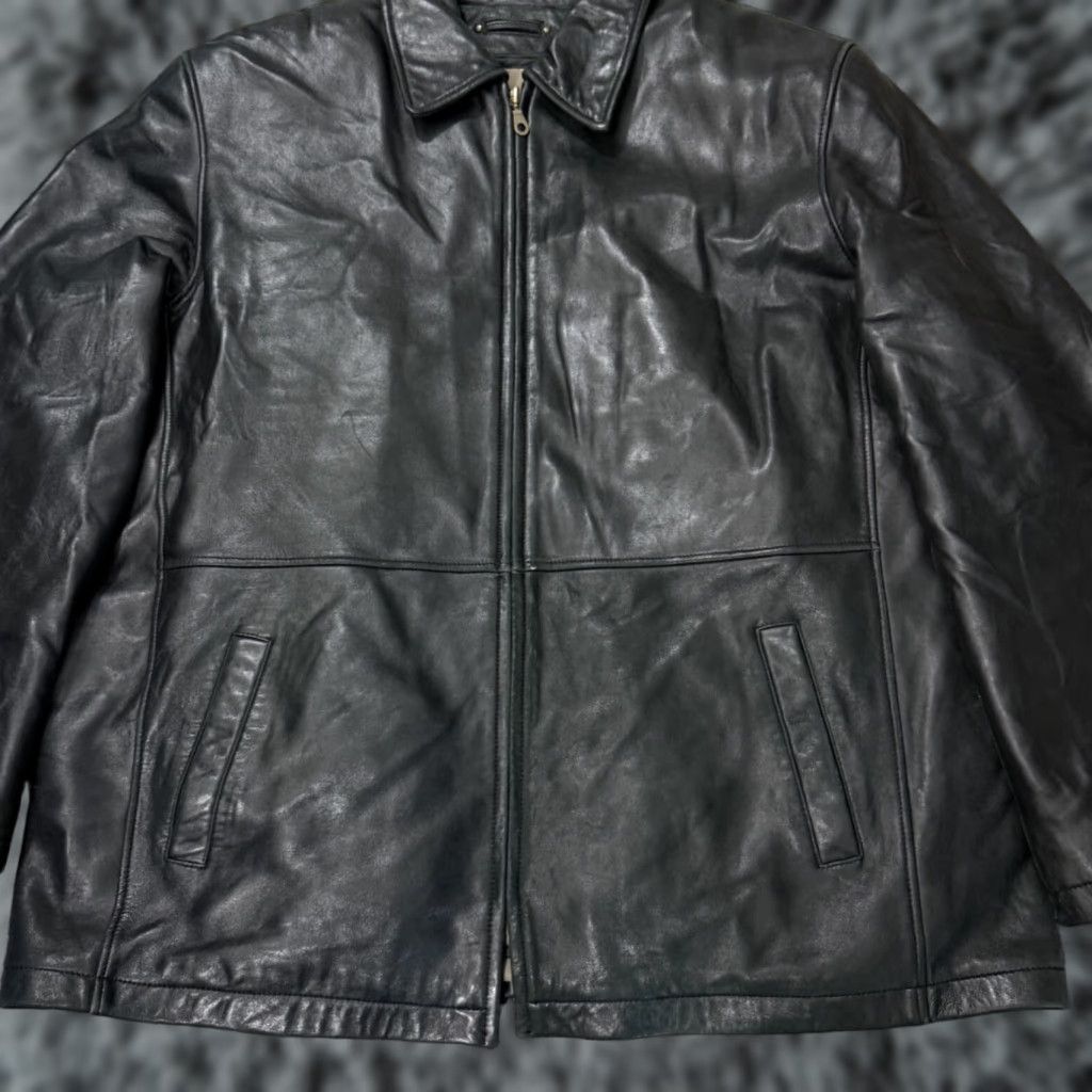 Vintage VINTAGE Reed Leather Jacket Mens 48L Black Motorcycle Lined Zip Soft Biker Sport Jacket Size US M / EU 48-50 / 2 - 1 Thumbnail