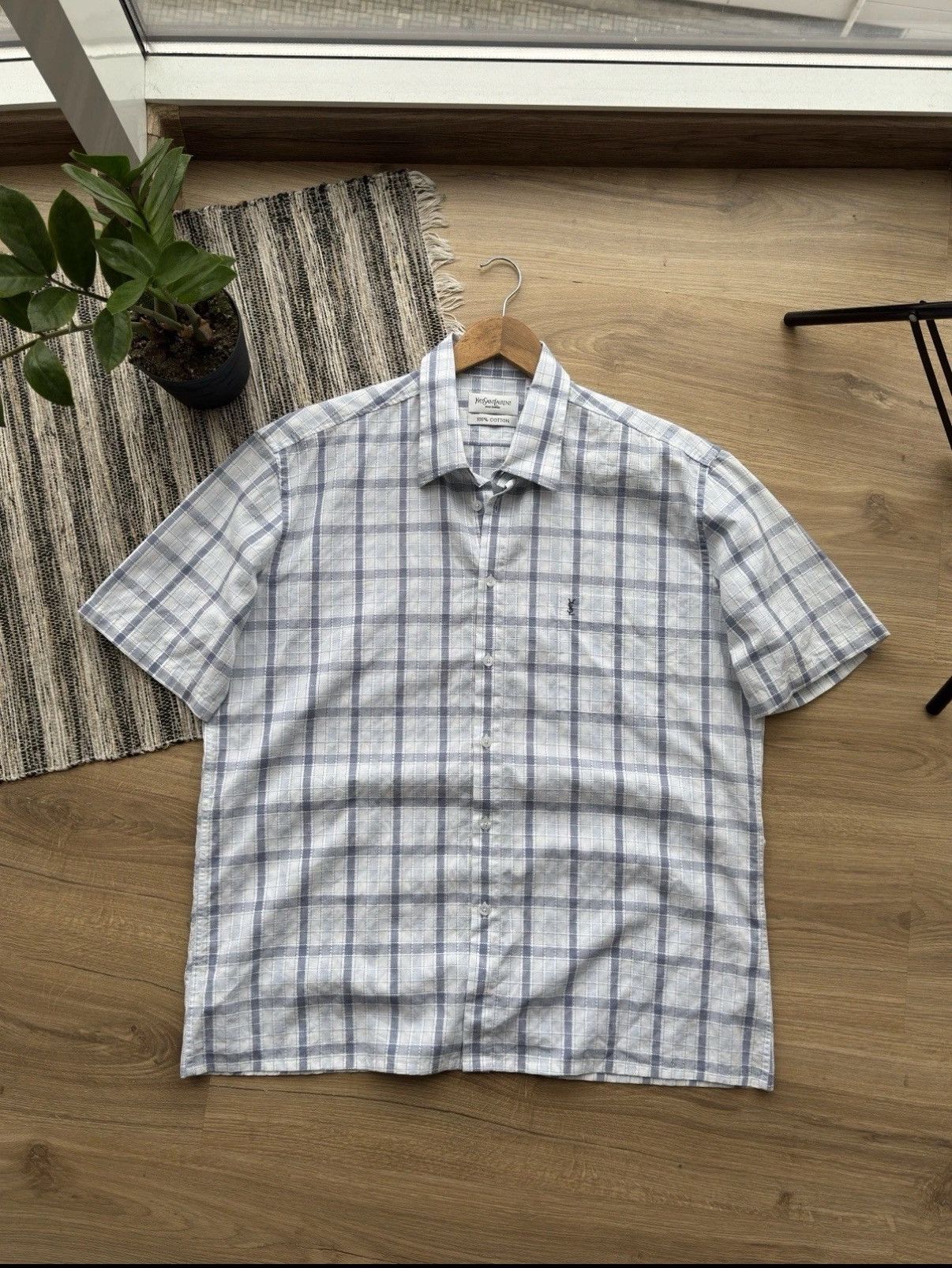 Yves Saint Laurent YVES SAINT LAURENT VINTAGE YSL CHECK CLASSIC BUTTON UP SHIRT Size US XL / EU 56 / 4 - 1 Thumbnail