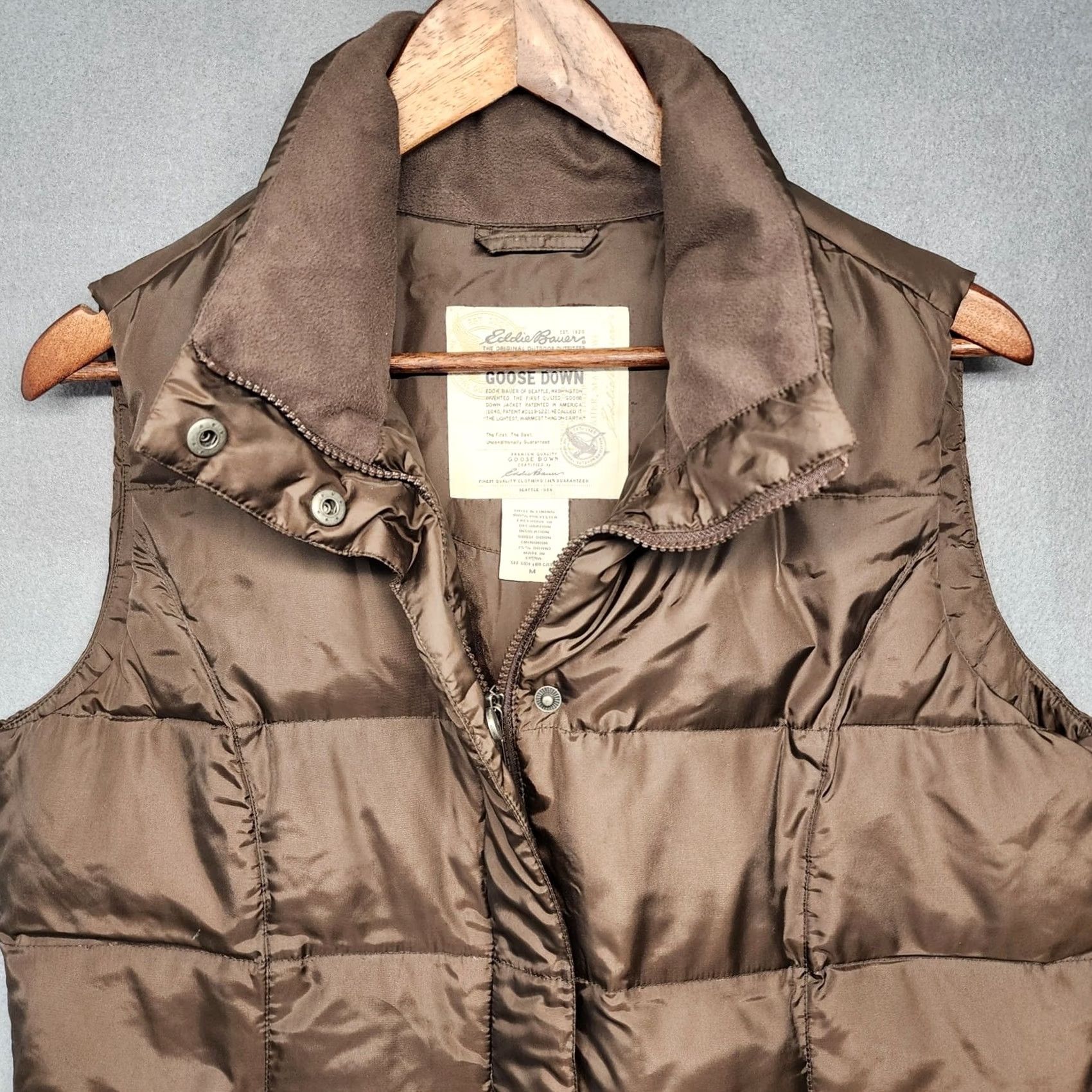 Eddie Bauer Eddie Bauer Vest Mens M Brown Goose Down Zip Outdoor Gorpcore Puffer Jacket Utility Snap Size US M / EU 48-50 / 2 - 3 Thumbnail