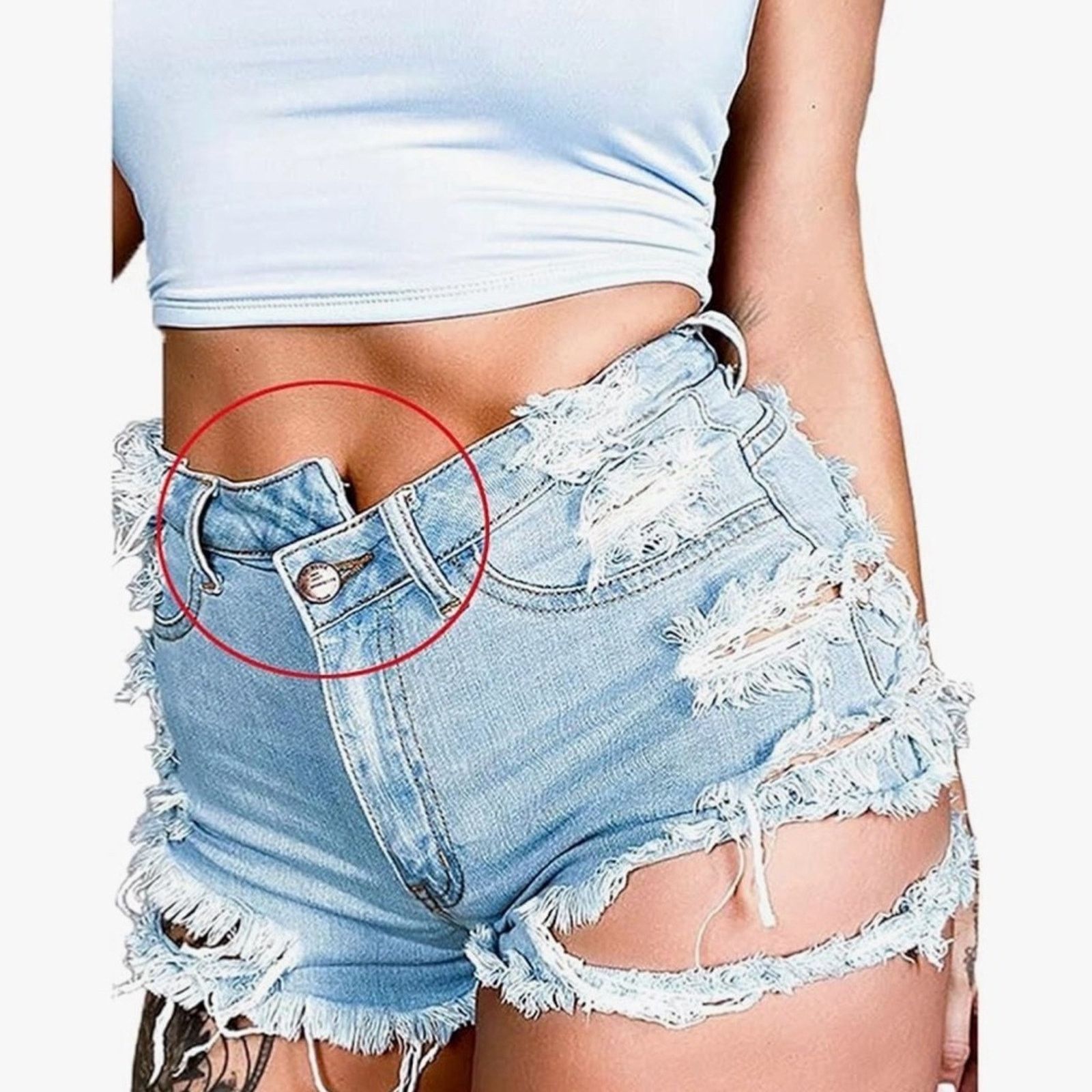 Other Stylish Light Blue Distressed Denim Shorts size XS Size 23" - 1 Thumbnail