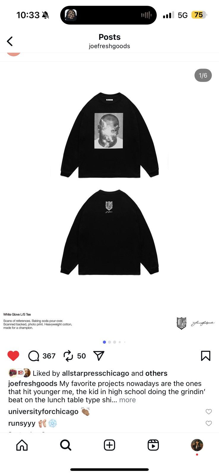Joe Freshgoods joe freshgoods X CLIPSE (CHICAGO EXCLUSIVE)Long Sleeve Tee Size US XL / EU 56 / 4 - 6 Thumbnail