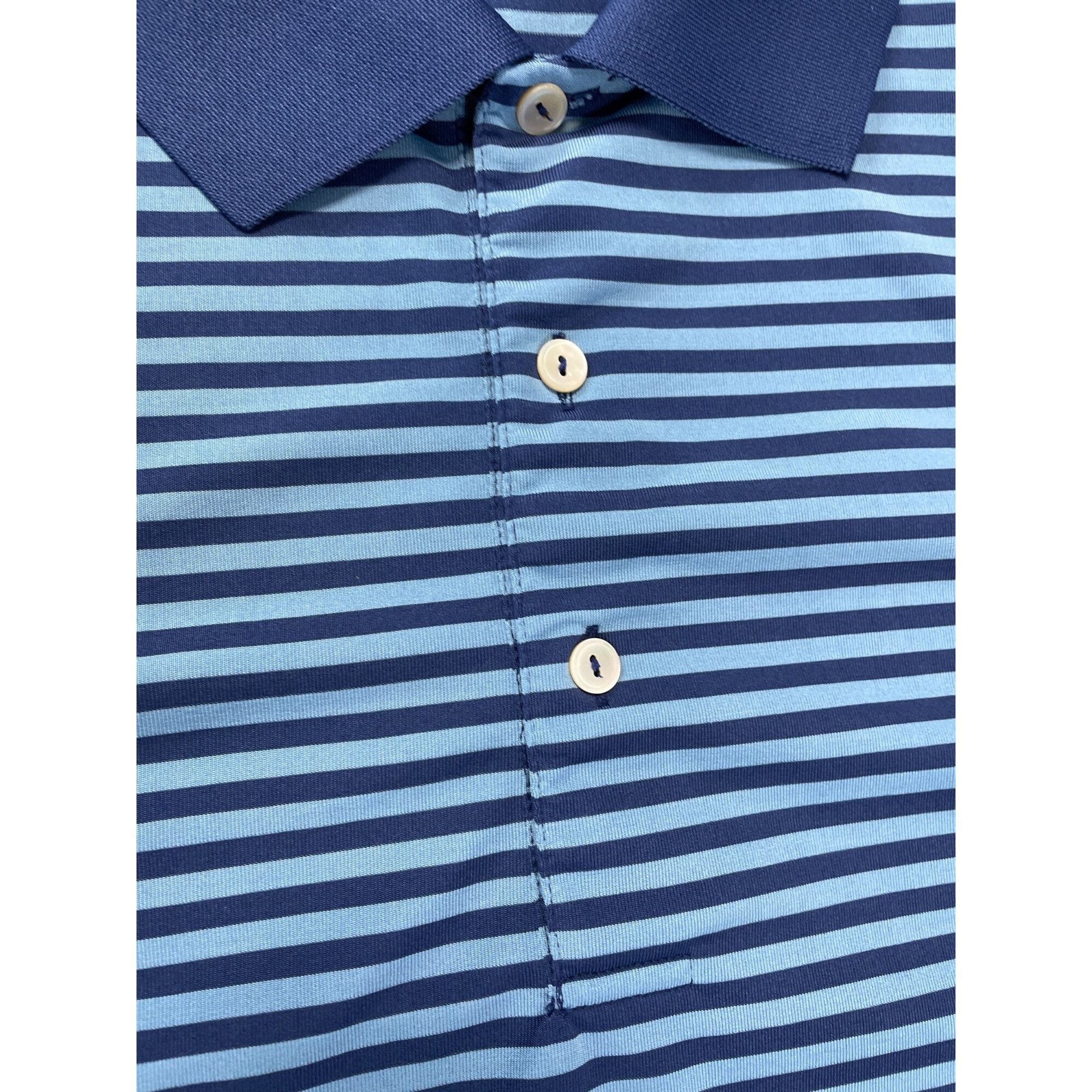 Peter Millar Peter Millar Summer Comfort mens blue striped polo shirt sz Size US XL / EU 56 / 4 - 3 Thumbnail