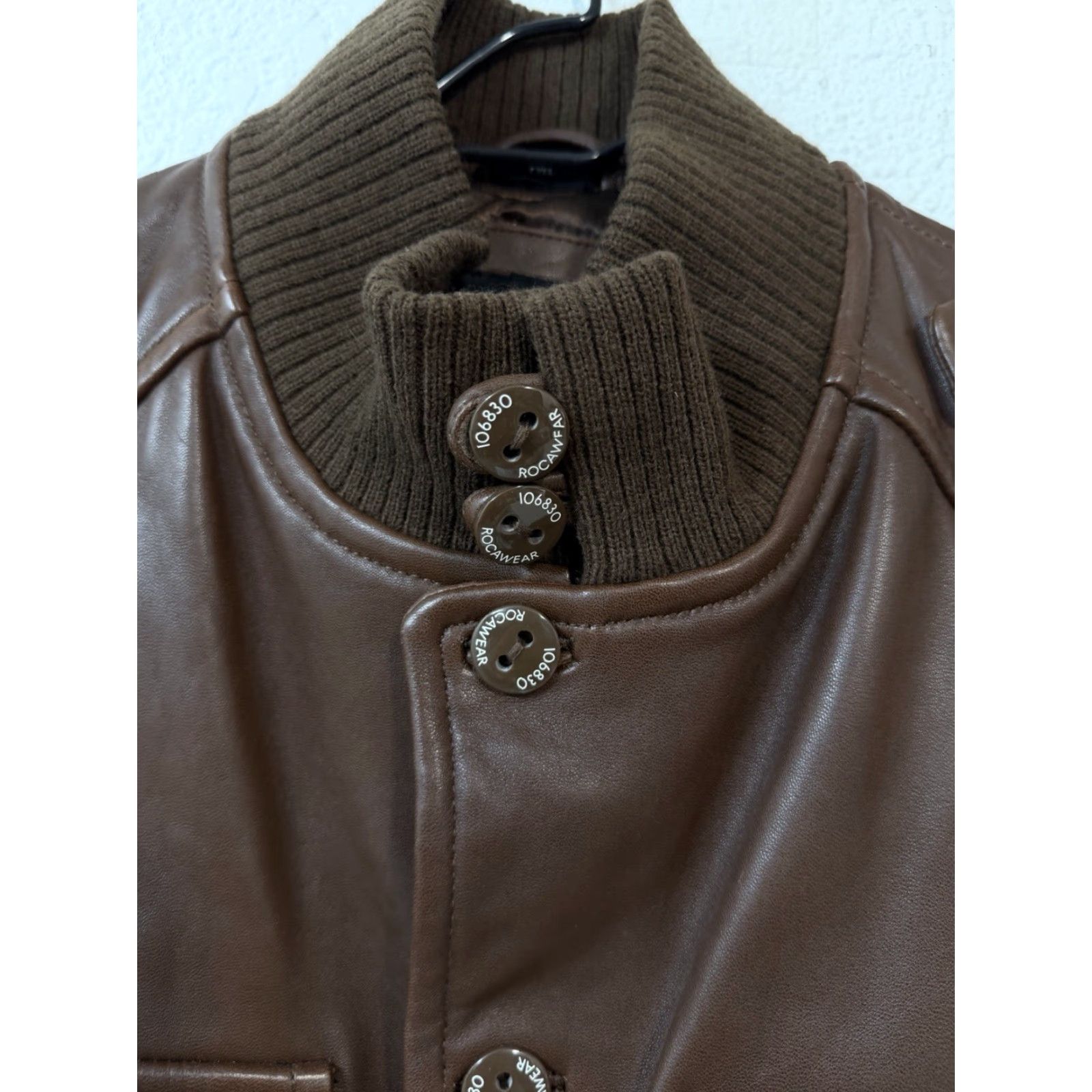 Rocawear Rocawear Leather Bomber Jacket Mens XL Brown Zip Quilted Lined Coat Size US XL / EU 56 / 4 - 7 Thumbnail