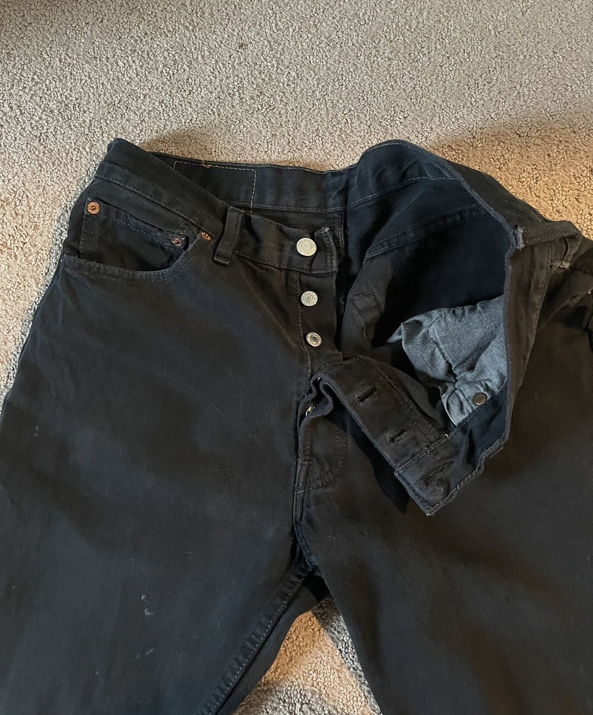 Unsound Rags Levi's 501 Faded Black Jeans - 1990s Size US 32 / EU 48 - 2 Thumbnail