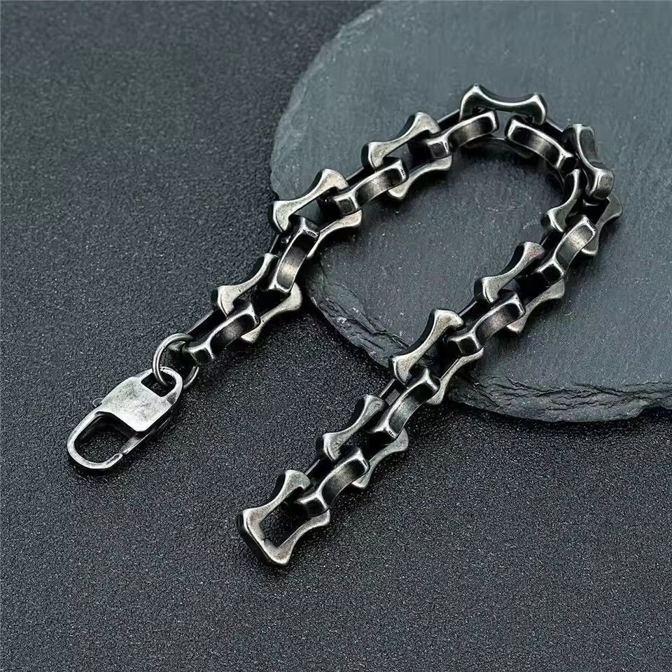 Vintage 21cm Vintage Oxidized Black Keel Chain Link Men Bracelet Size ONE SIZE - 1 Thumbnail
