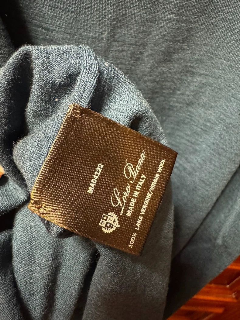 Loro Piana Loro Piana Blue-Green Short-Sleeve Cashmere Sweater- Size US XL / EU 56 / 4 - 5 Thumbnail