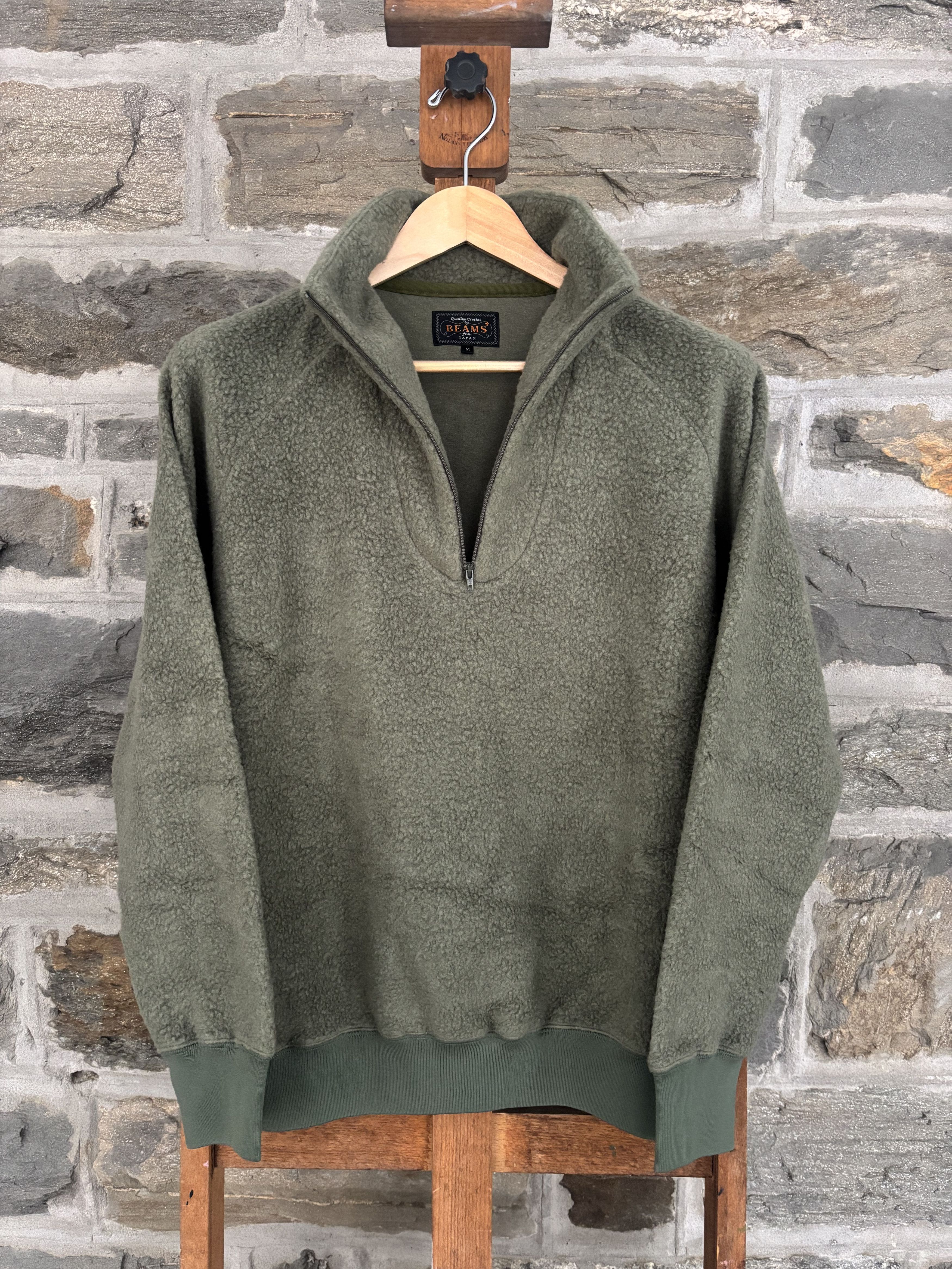 Beams Plus Raglan sleeve Polar fleece Quarter zip pullover Size US M / EU 48-50 / 2 - 2 Thumbnail