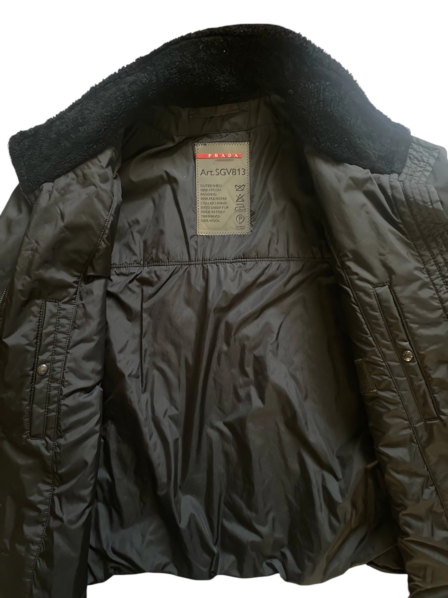 Prada FUR COLLAR GORE TEX NYLON BIKER BOMBER JACKET Size US XXL / EU 58 / 5 - 3 Thumbnail