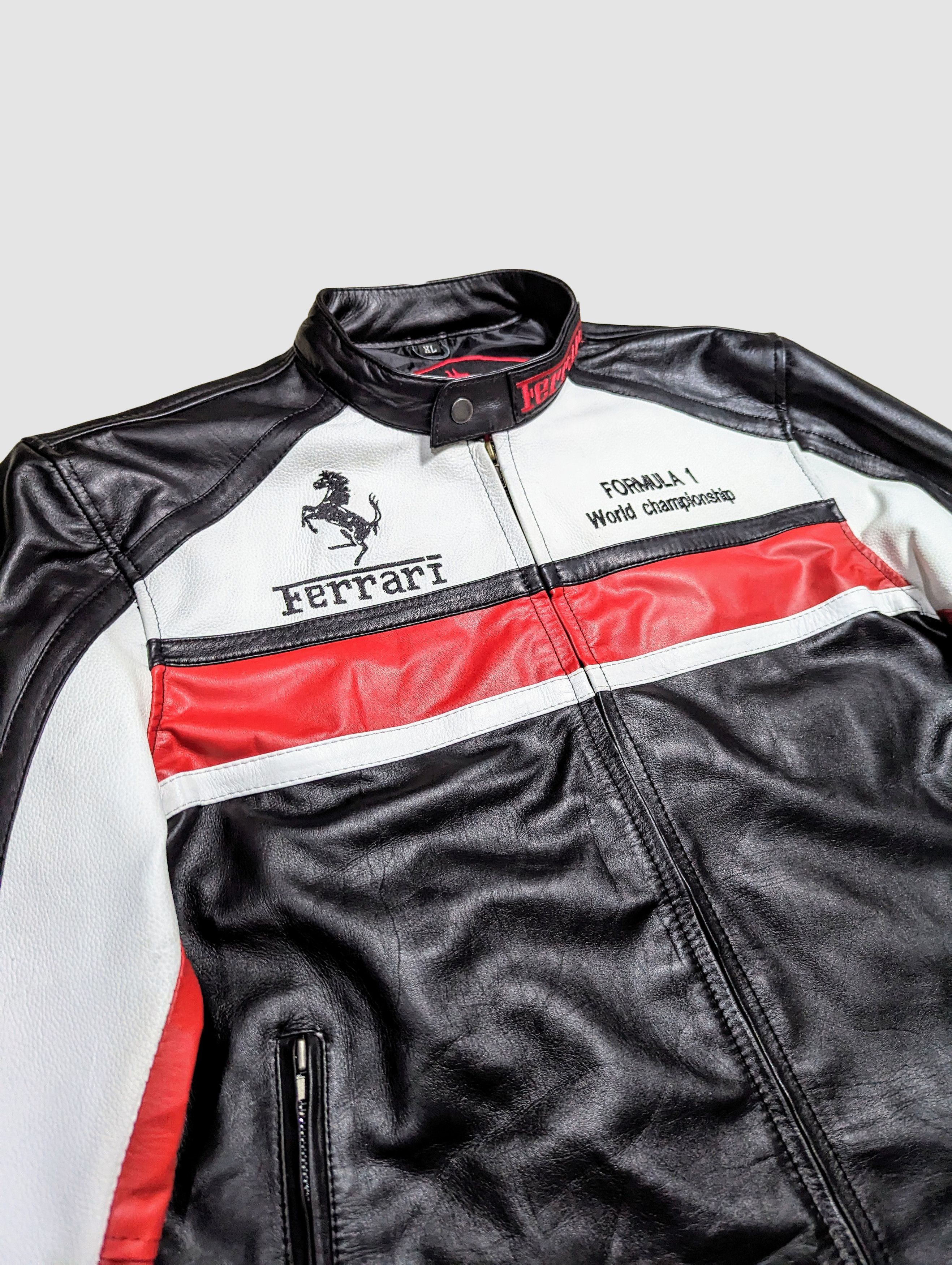 Formula 1 🔥 FERRARI 🔥 Leather Jacket Rare F1 Streetwear Racing Size US L / EU 52-54 / 3 - 5 Thumbnail