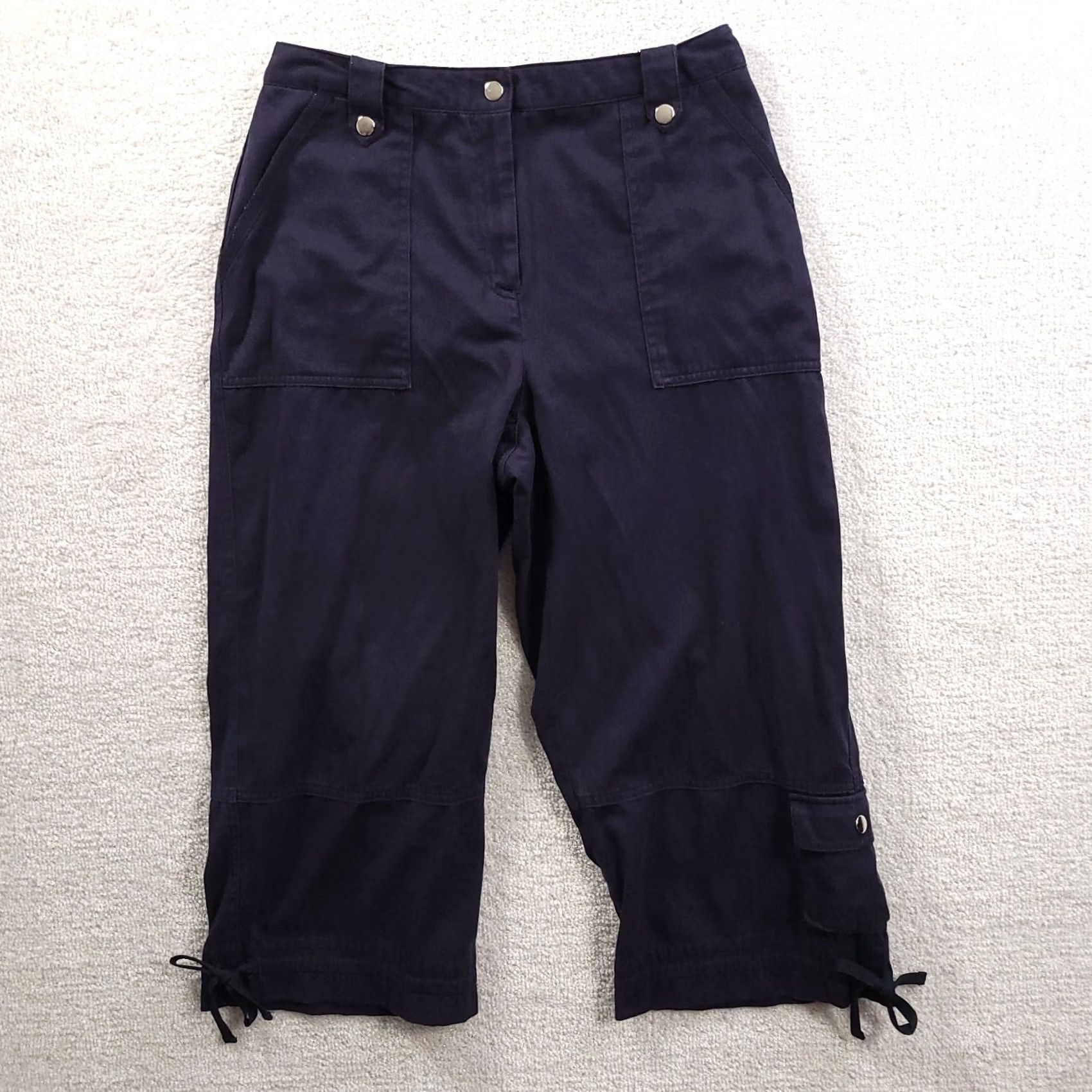 Vintage Studio Works Womens Blue Wide Leg Capri Pants Size 8 Size 30" / US 8 / IT 44 - 2 Thumbnail
