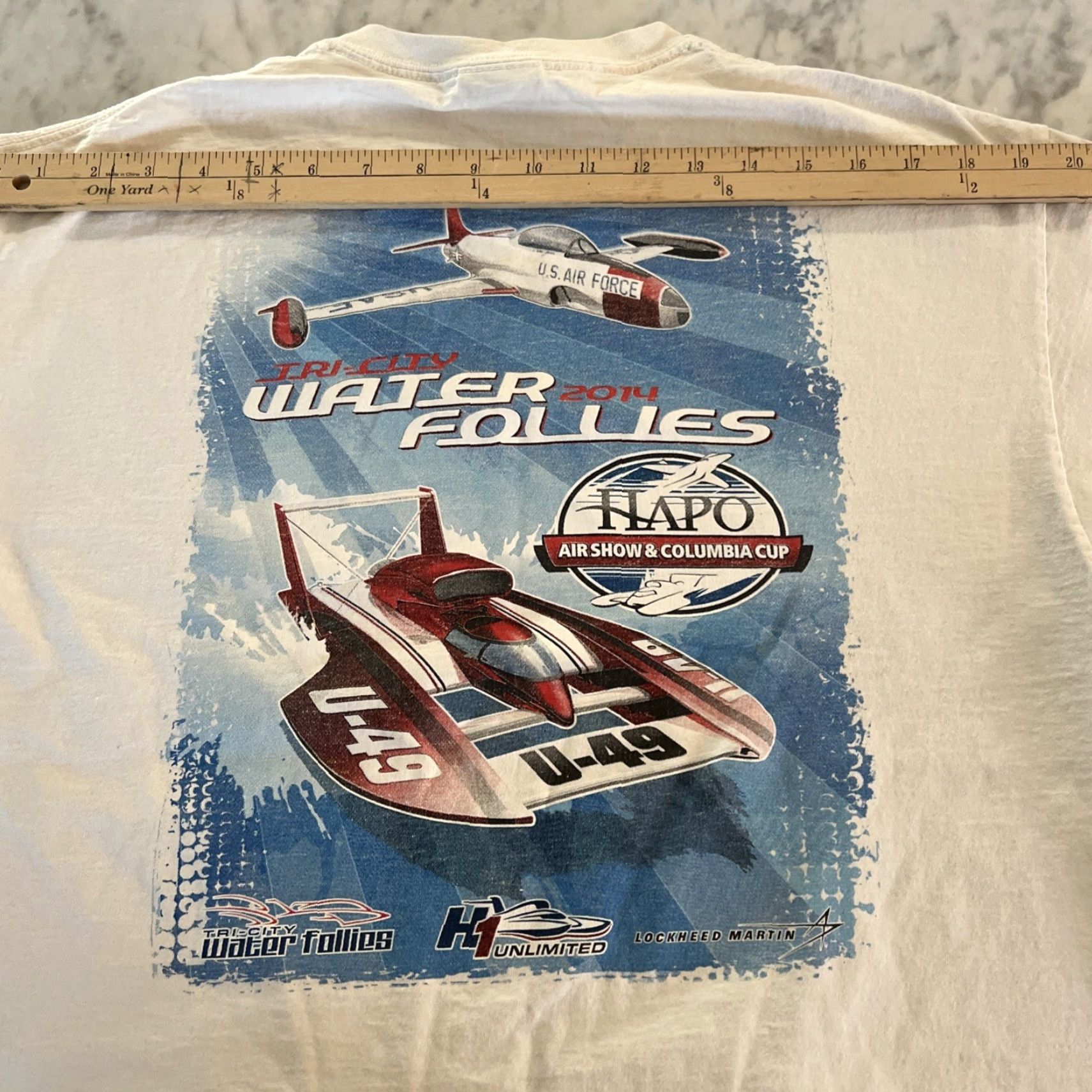 Port & Company VINTAGE Port & Company T-Shirt Main Selling Point: Hapo Air Show & Columbia Cup XL White Men Shirt XL Size US XL / EU 56 / 4 - 7 Thumbnail