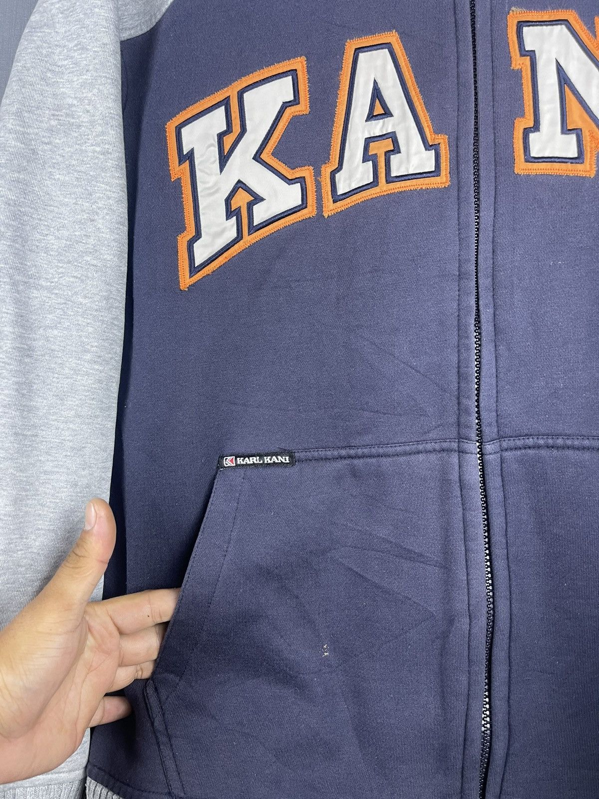 Karl Kani × Vintage VINTAGE KARL KANI Big Spellout Embroidery Zipper Jacket Size US L / EU 52-54 / 3 - 5 Thumbnail
