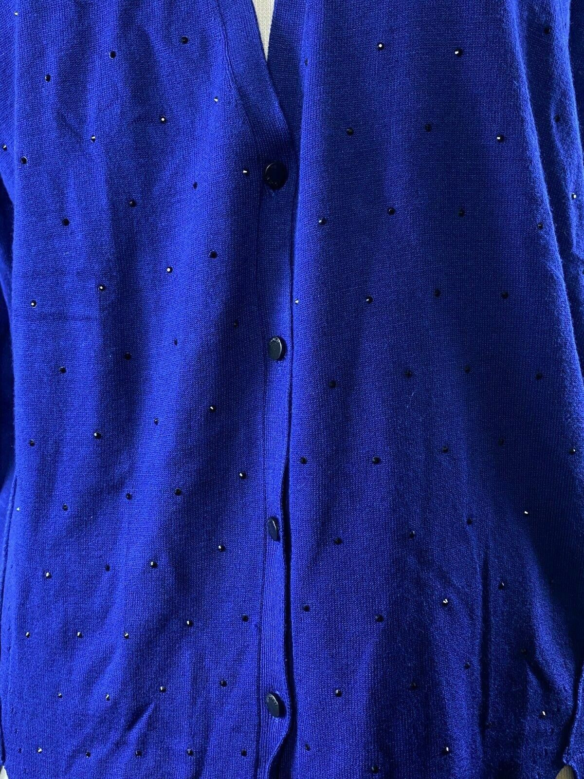 Kokaine Ladies Kookai Blue V-Neck Viscose Cardigan Sweater Size 3 Size M / US 6-8 / IT 42-44 - 3 Thumbnail