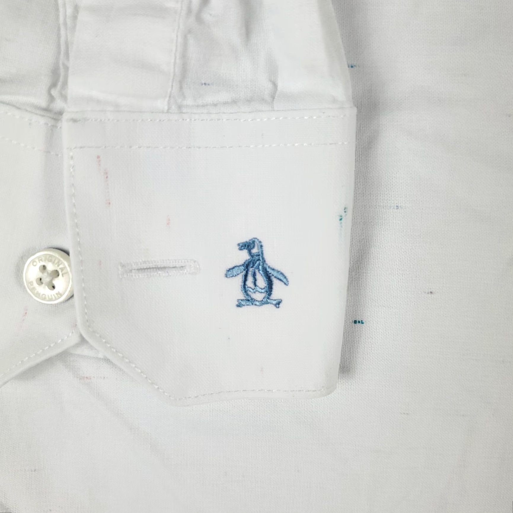 Original Penguin VINTAGE Original Penguin Shirt Mens 17.5 White Slim Fit Button-Up Long Sleeve - 34/35 Size US XL / EU 56 / 4 - 3 Thumbnail