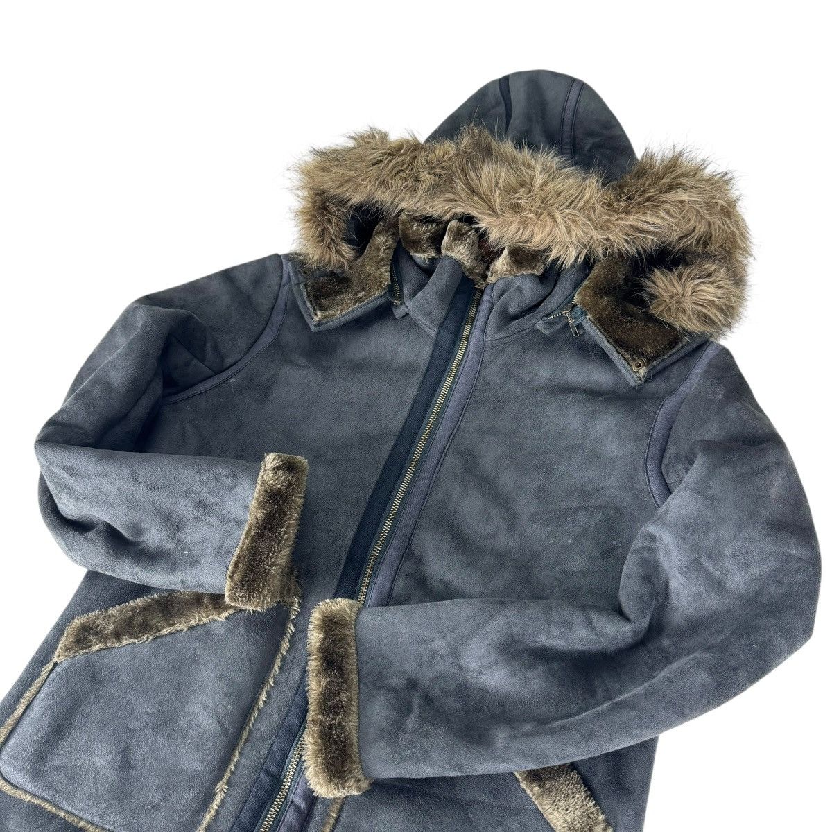 If Six Was Nine ☀️OILCAKE SYNTHETIC LEATHER FUR HOODIE JACKET Size M / US 6-8 / IT 42-44 - 6 Thumbnail