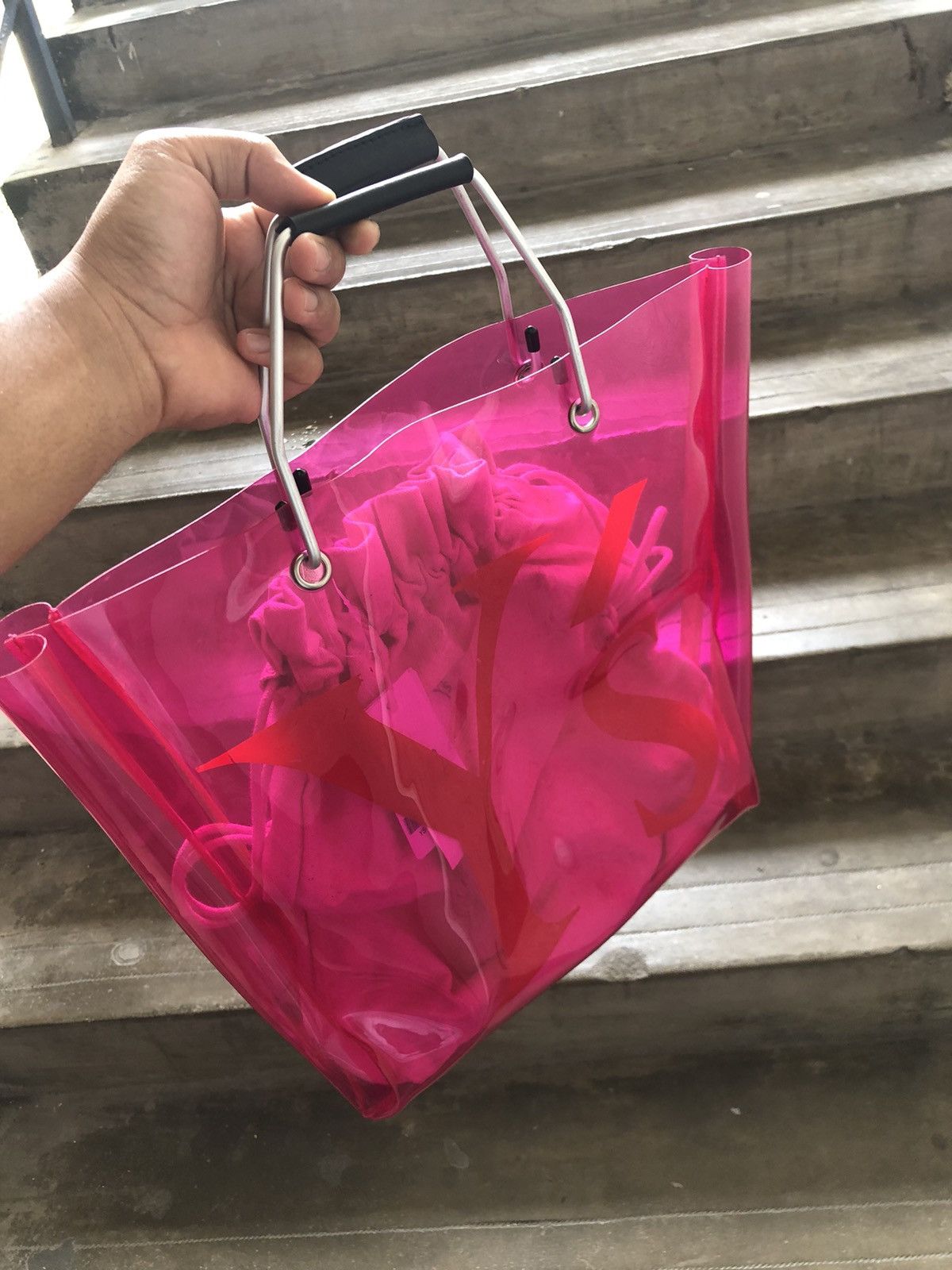 Yohji Yamamoto Rare❗️Ys by Yohji Yamamoto Big Logo Transparent PVC Tote Bag Size ONE SIZE - 11 Thumbnail