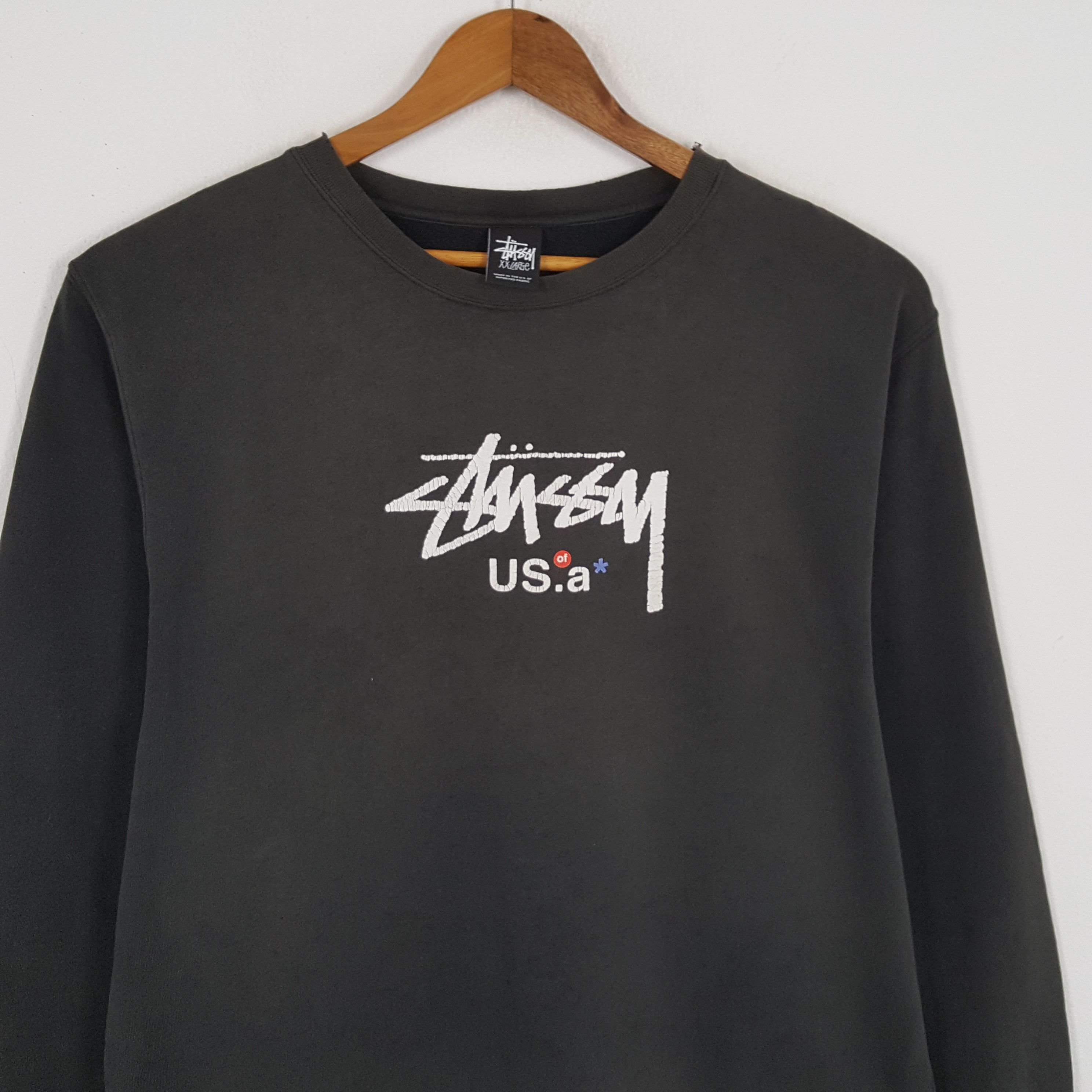 Stussy × Vintage Vintage STUSSY Streetwear Skateboard Distressed Sweatshirts Size US XL / EU 56 / 4 - 2 Thumbnail