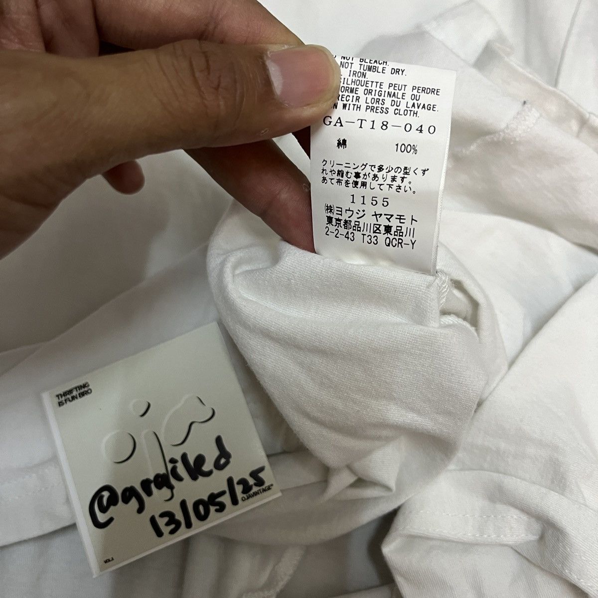 Yohji Yamamoto Ground Y Front Raglan Slit Cut & Sew