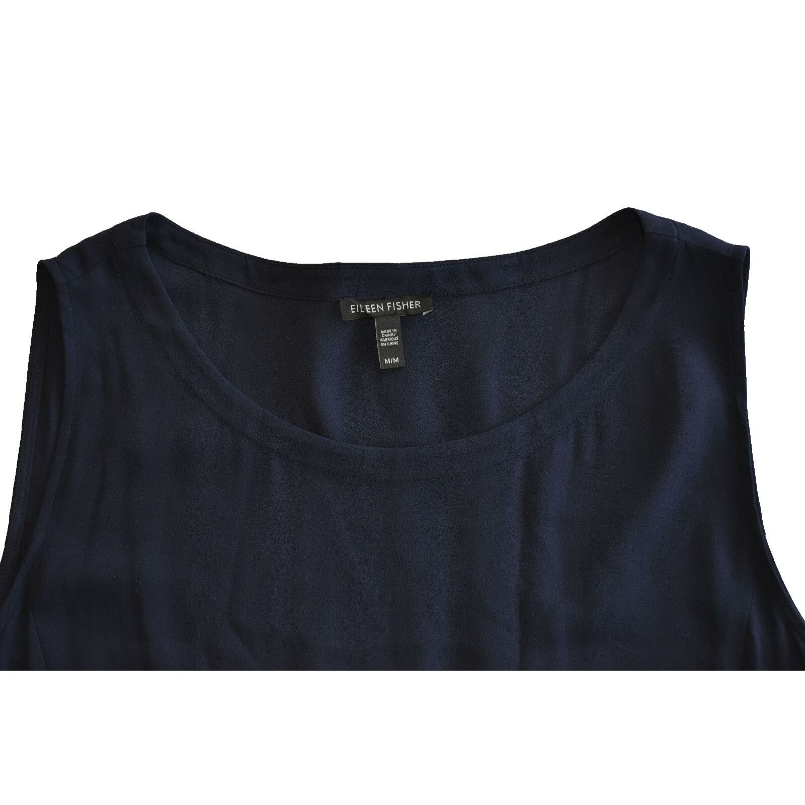 Eileen Fisher EILEEN FISHER Navy Asymmetrical Hemline Sleeveless Dress M Size M / US 6-8 / IT 42-44 - 4 Thumbnail