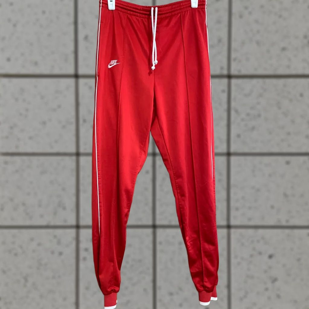 Nike VINTAGE Nike Men's Track Pants Gray Tag Red XS Ankle Zipper Activewear 80s 90s Running Size US 27 - 1 Thumbnail