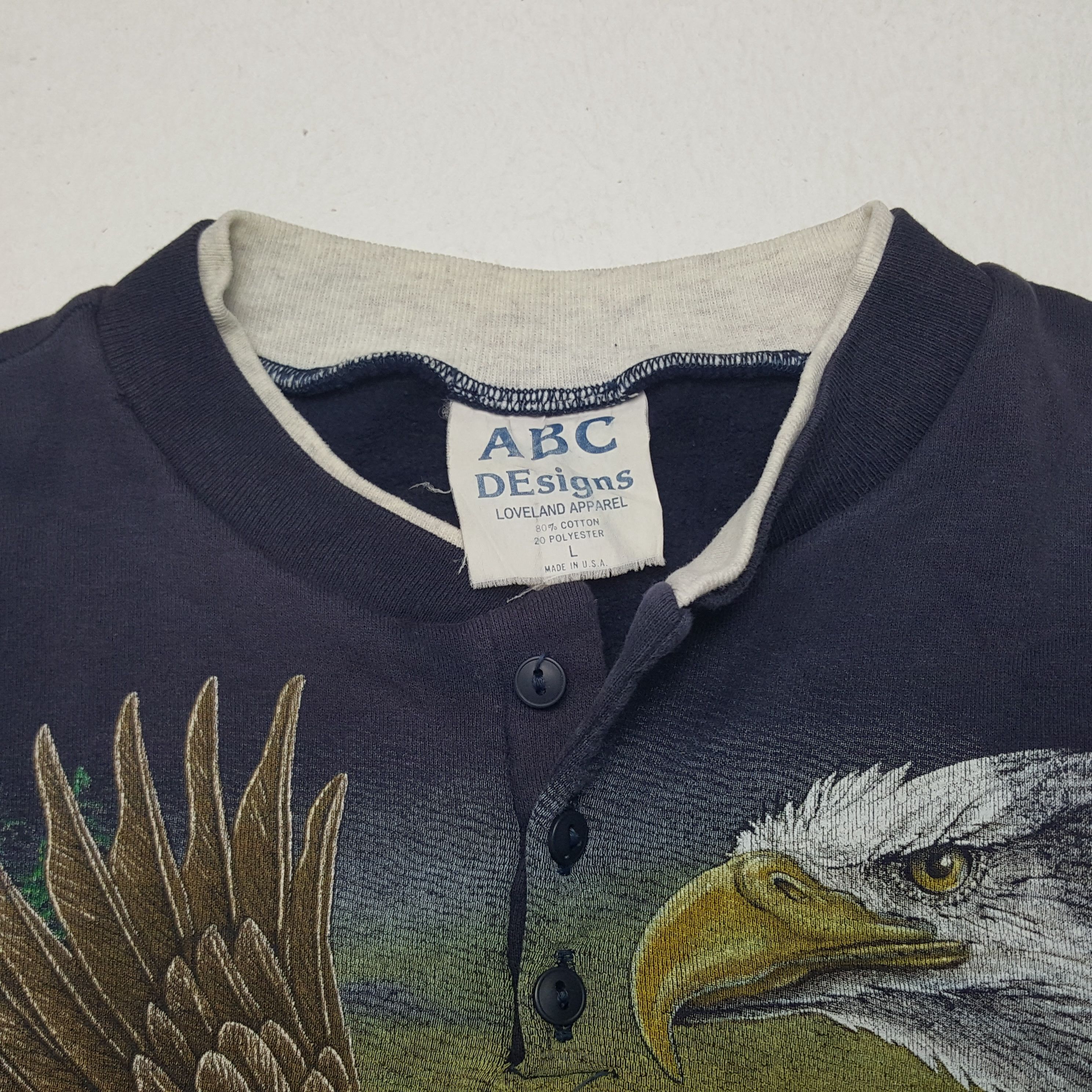Vintage Vintage Eagle Mirror Style ABC Design Sweatshirt Size US M / EU 48-50 / 2 - 3 Thumbnail