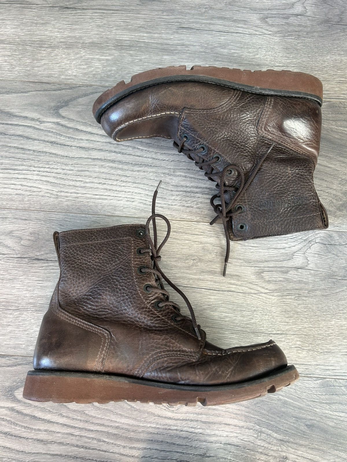 Dirk Bikkembergs Bikkembergs Brown Leather Moc Toe Boots EU 42 Size US 9 / EU 42 - 2 Thumbnail
