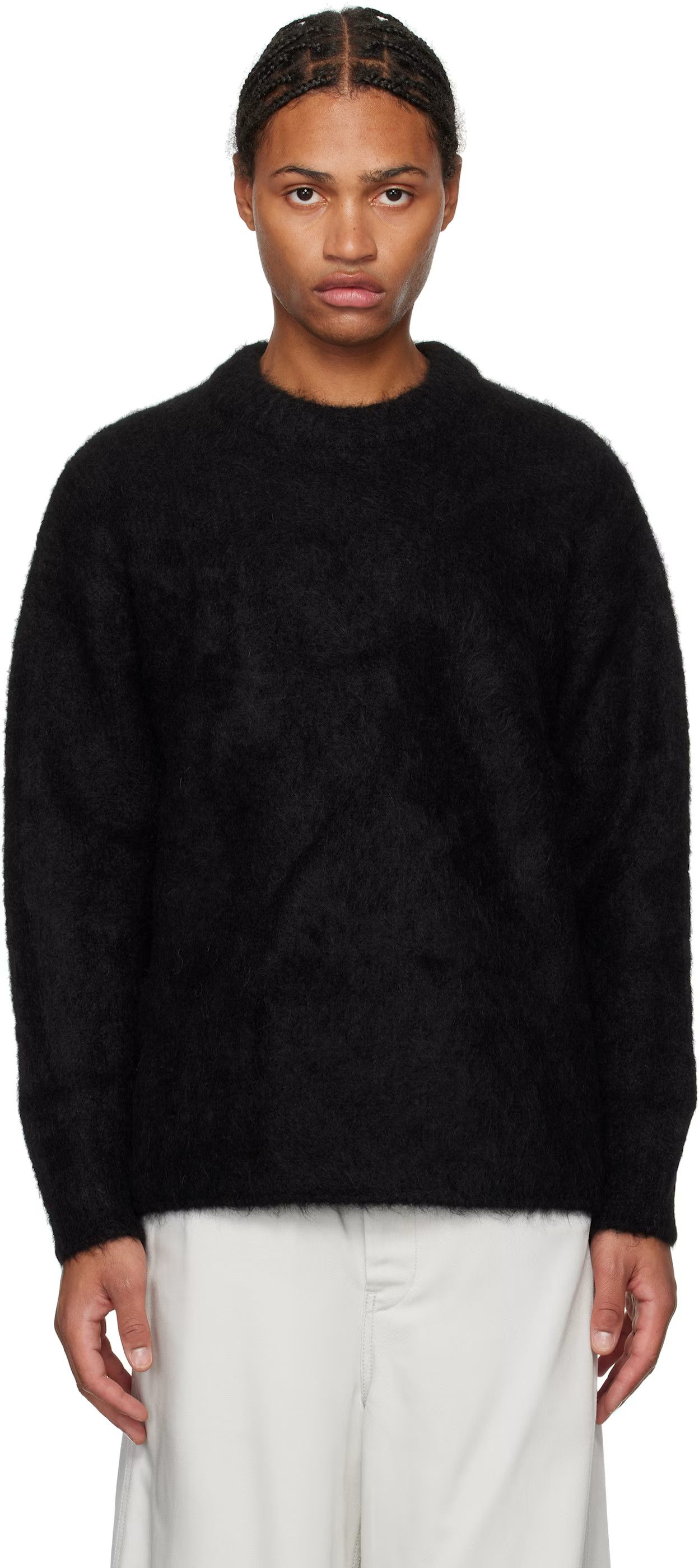 AMOMENTO Black Alpaca Round Neck Sweater Size US M / EU 48-50 / 2 - 1 Thumbnail