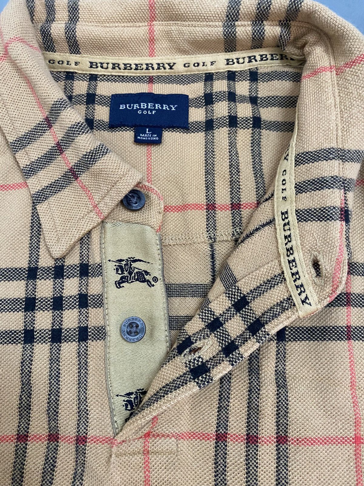 Burberry VTG BURBERRY NOVA CHECK POLO TEE Size US XL / EU 56 / 4 - 3 Thumbnail