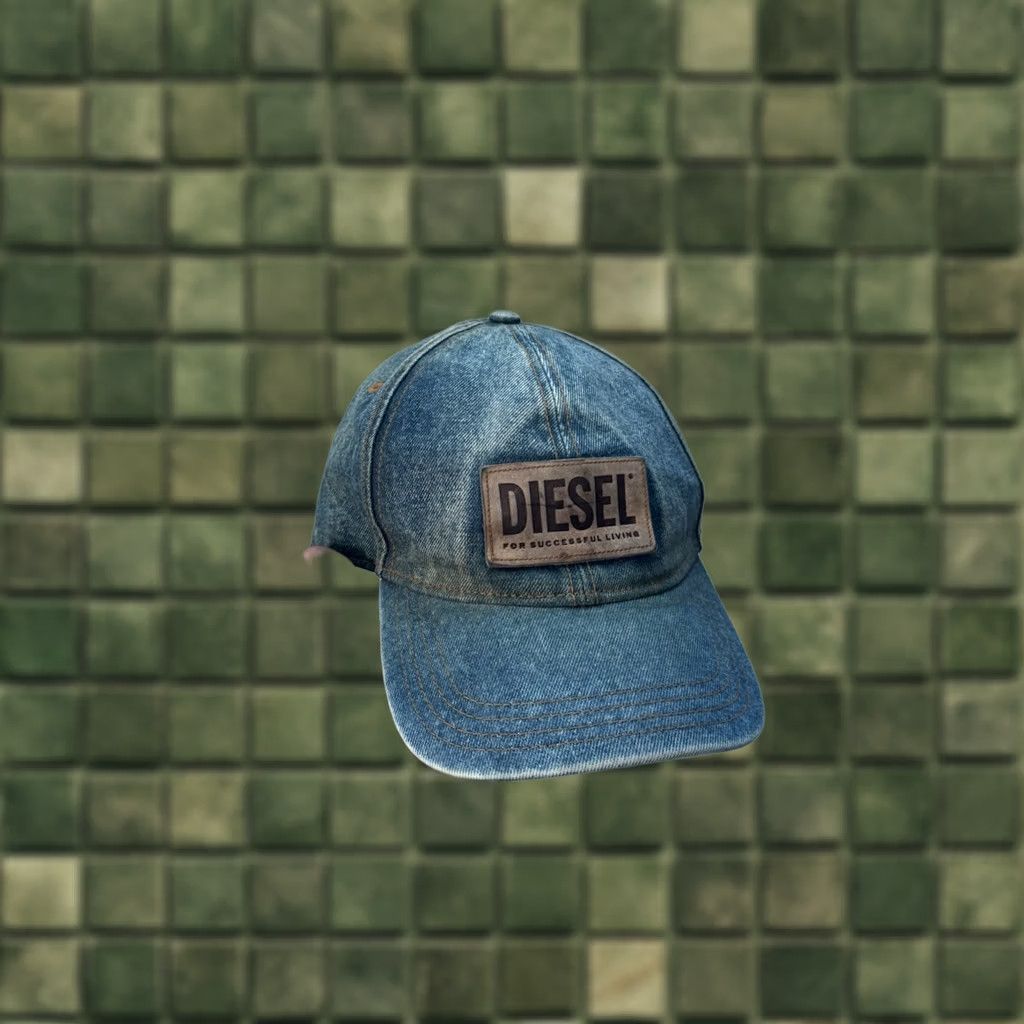 Diesel VINTAGE Diesel Baseball Cap Mens One Size Blue Retro Big Logo Size ONE SIZE - 1 Thumbnail