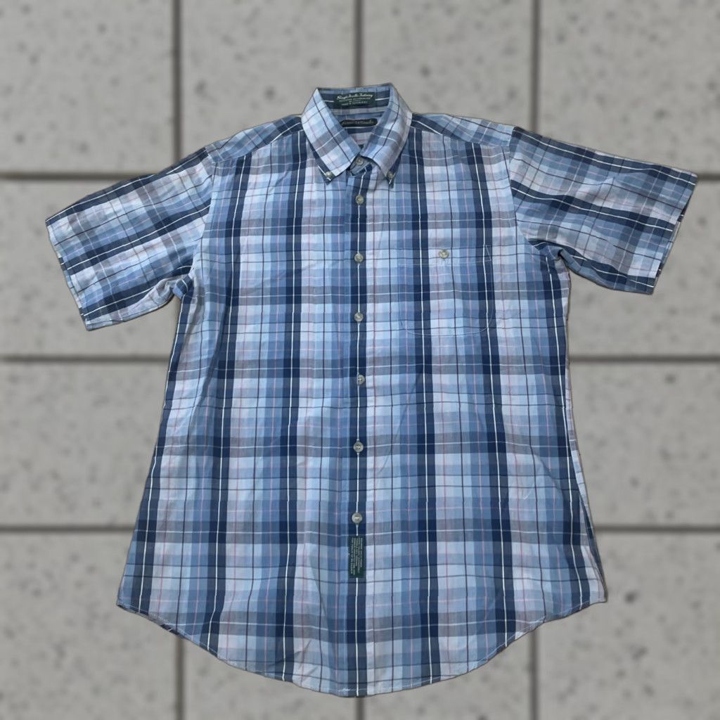 Vintage Vintage Four Winds Button Up Shirt Men M Blue Gray Plaid Short Sleeve Casual Size US M / EU 48-50 / 2 - 1 Thumbnail
