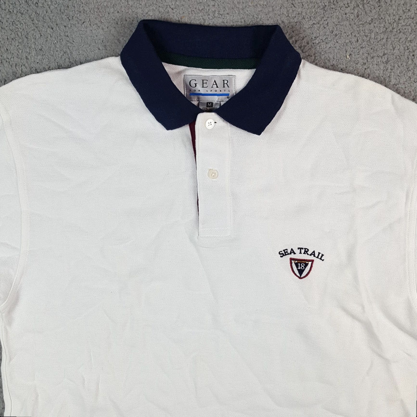 Vintage VINTAGE Sea Trail Polo Shirt Golf Club Men’s Size M White 90s Preppy Casual Workwear Shirt Polo Men Size US M / EU 48-50 / 2 - 2 Thumbnail