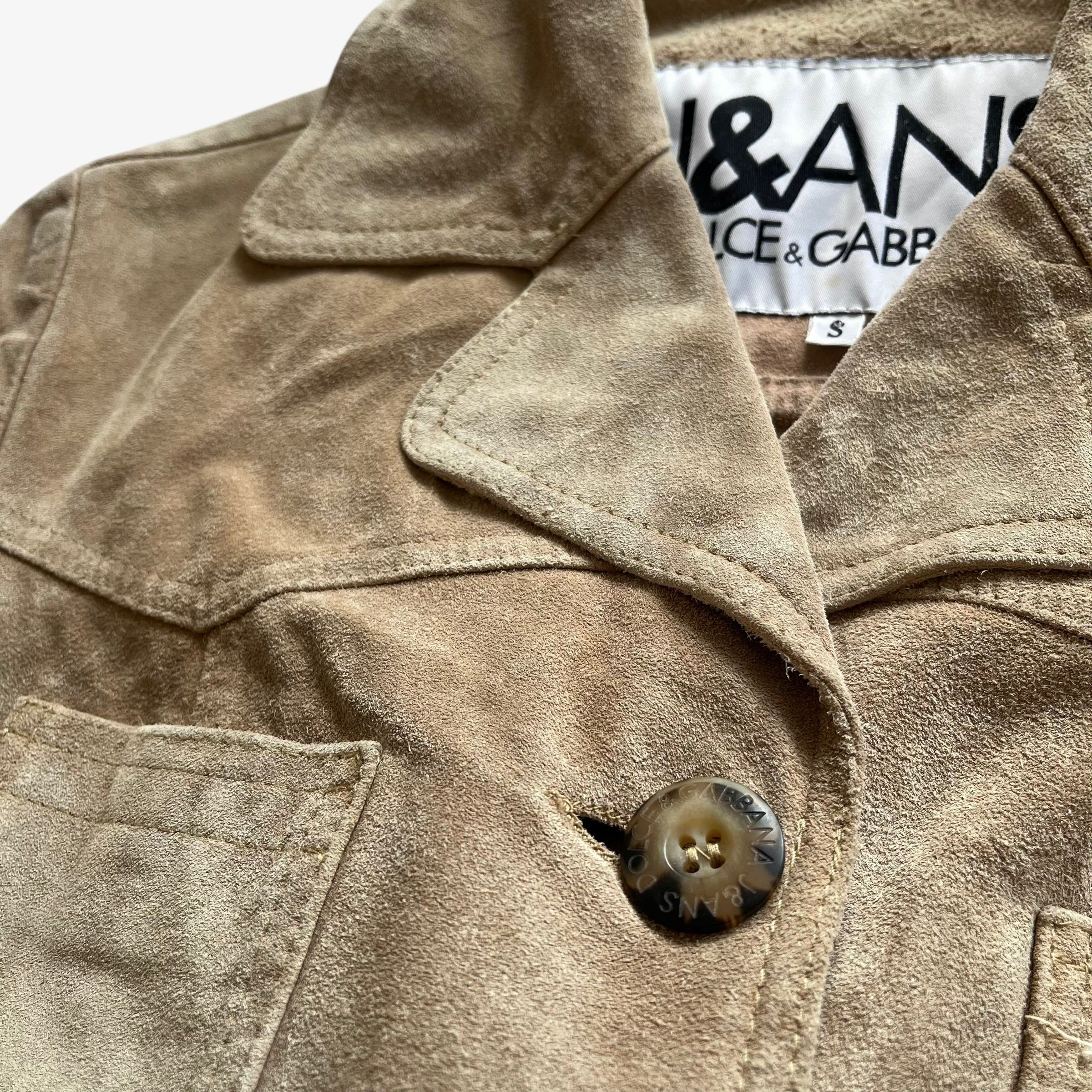 Dolce & Gabbana Vintage Y2K Women's Dolce & Gabbana Beige Leather Jacket Size S / US 4 / IT 40 - 5 Thumbnail