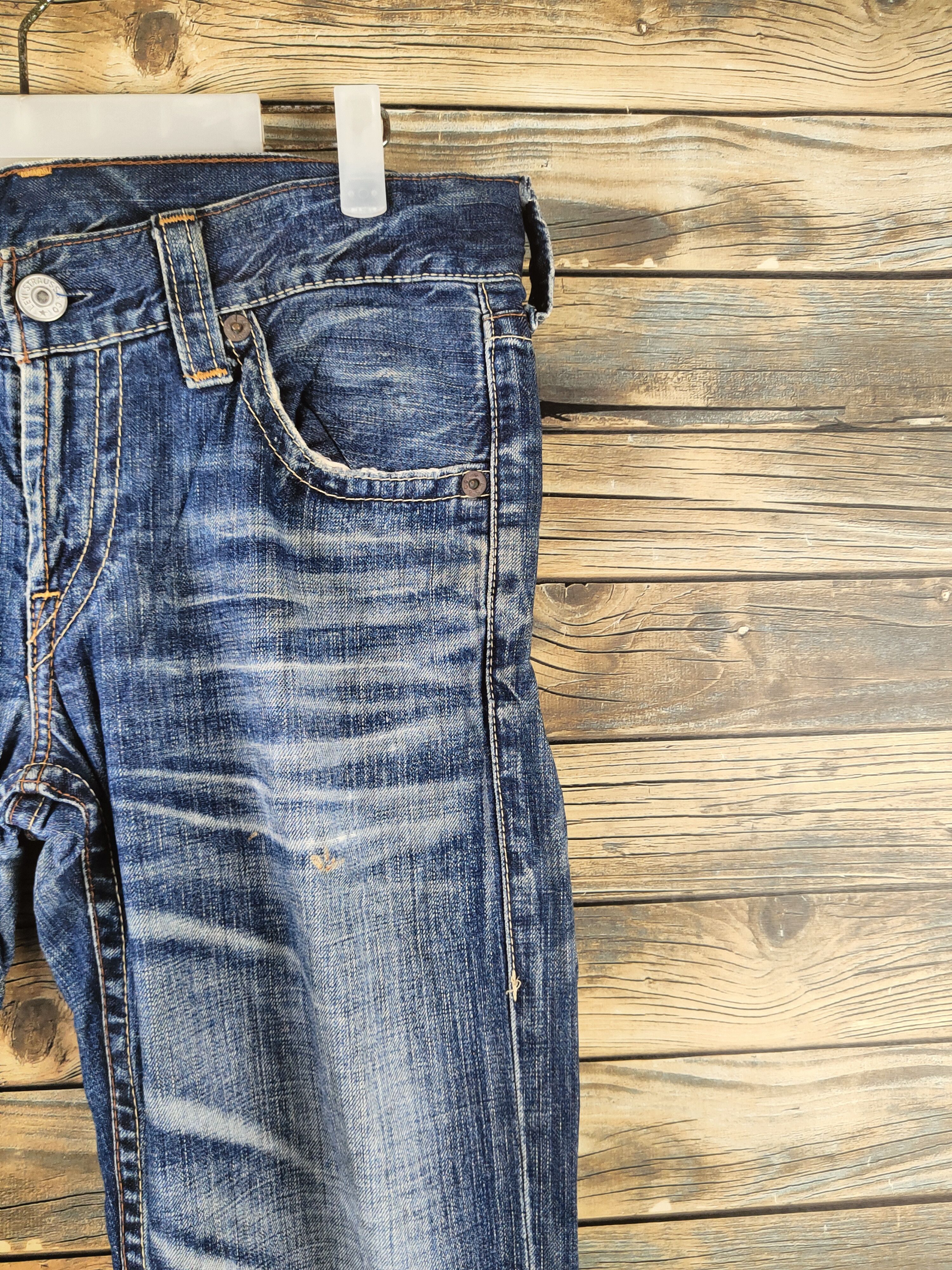 Levi's Levi's Dark Blue Distressed Ripped Jeans #S2854 Size US 31 - 5 Thumbnail
