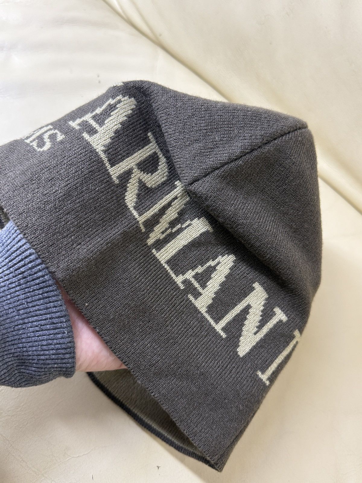 Emporio Armani Emporio Armani Parfums Beanie Hat Brown Big Logo Size ONE SIZE - 4 Thumbnail