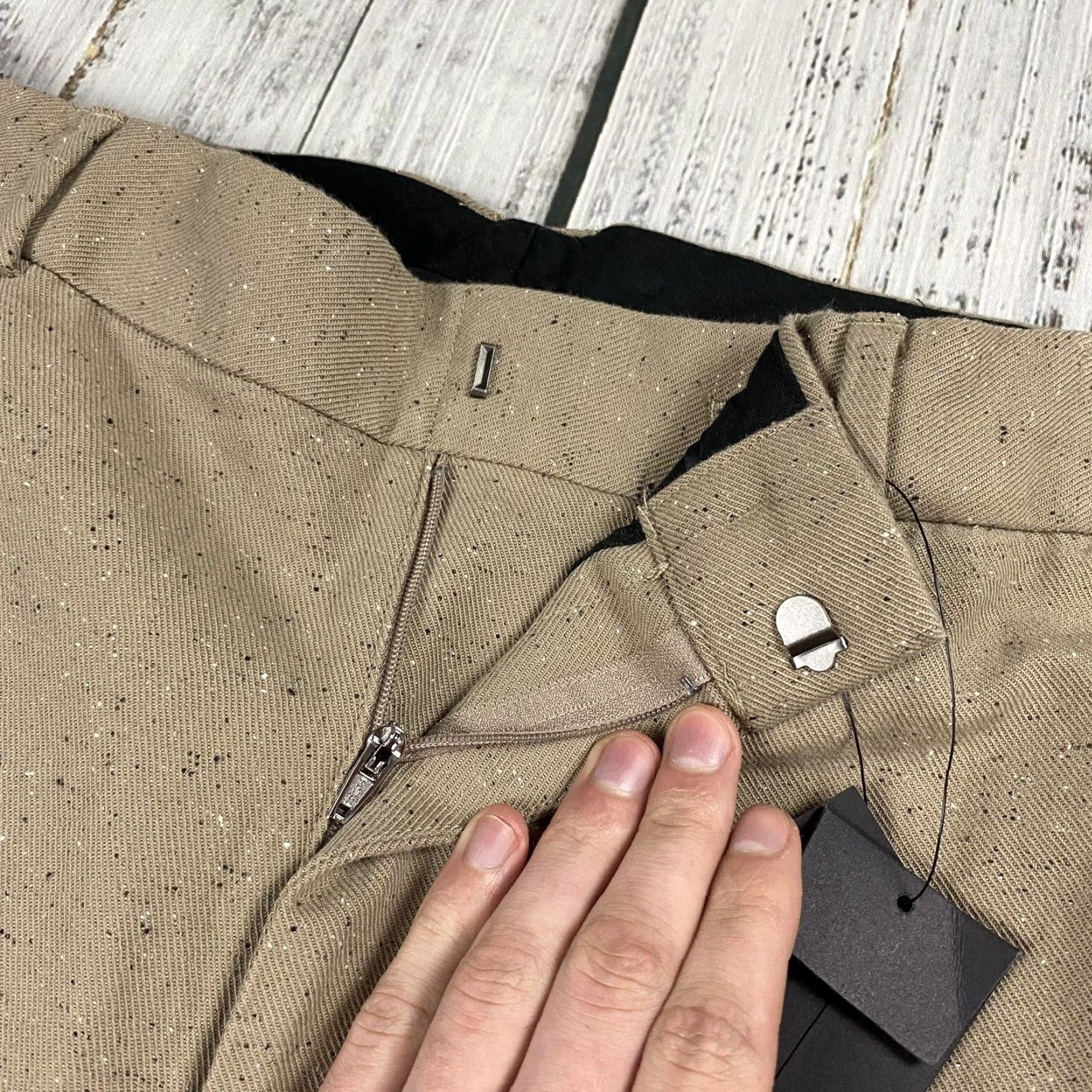 Club Monaco CLUB MONACO Drainpipe Pants 36 Beige Speckled Donegal Tweed Men’s Casual Formal Wear Size US 36 / EU 52 - 6 Thumbnail