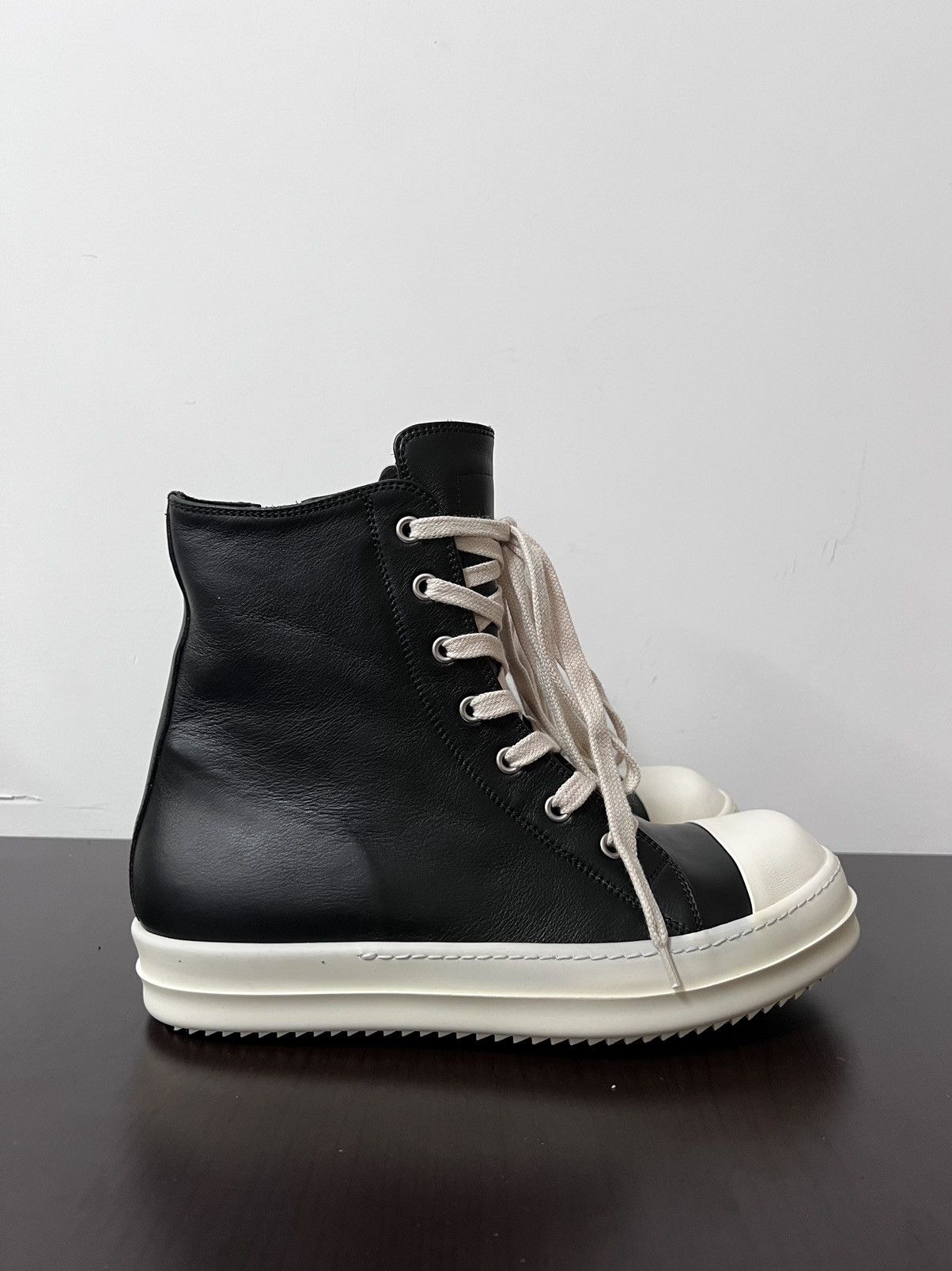 Rick Owens Rick owens mainline leather ramones high top sneakers sz39 Size US 6 / EU 39 - 5 Thumbnail