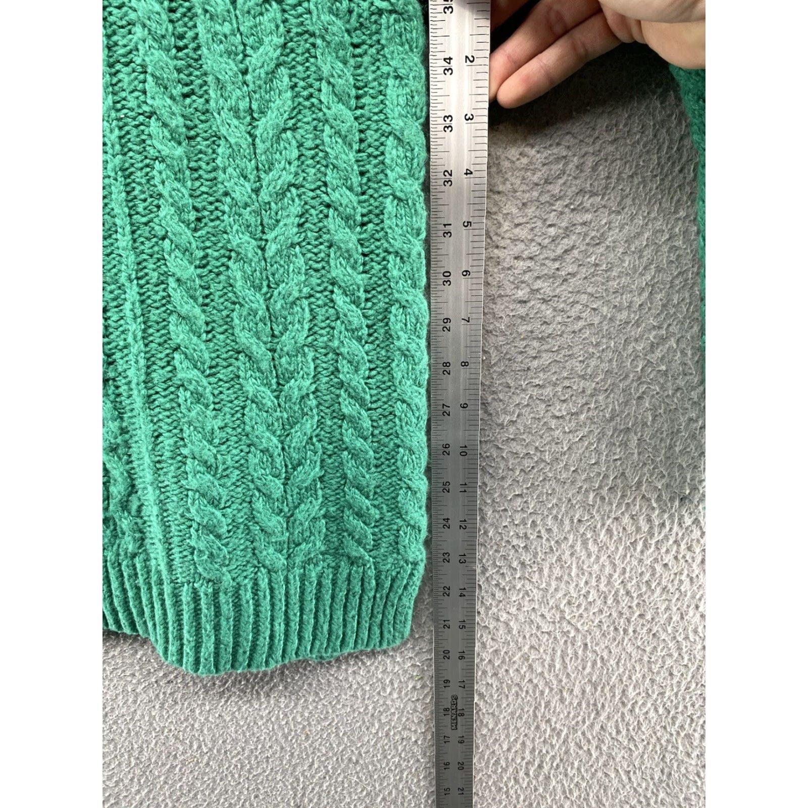 Vintage JCP Women's Sweater Cable Knit Wool Blend Long Sleeve Sparkle Green Size M Soft Size M / US 6-8 / IT 42-44 - 6 Thumbnail