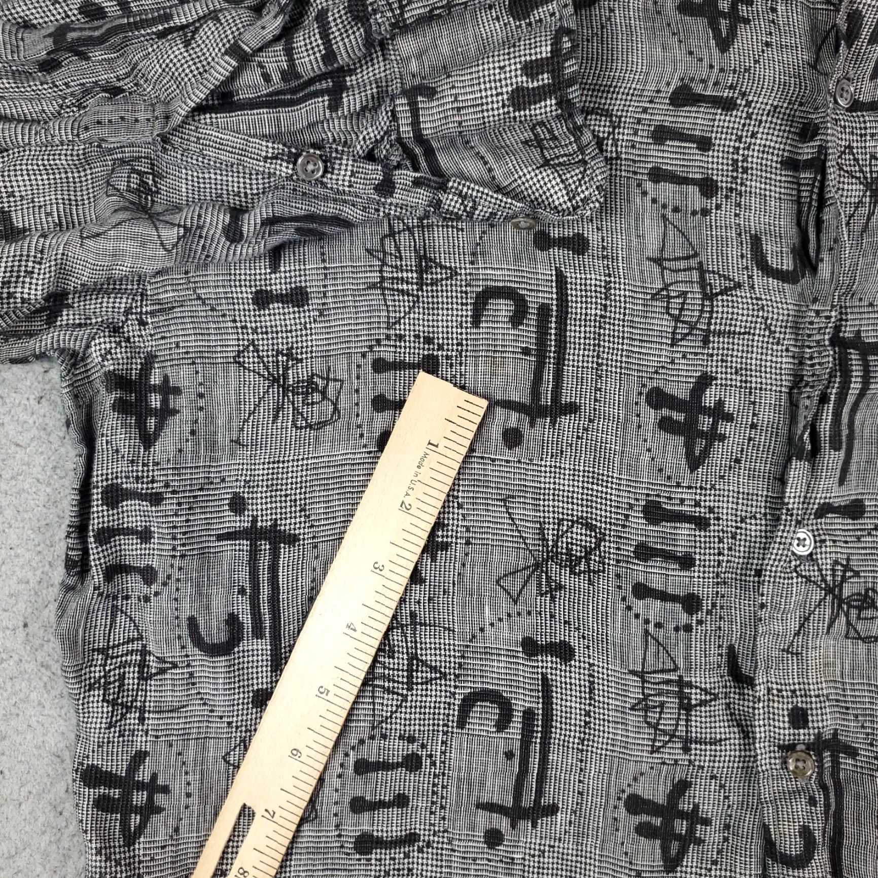 Vintage VINTAGE Bullock & Jones Shirt Mens Gray Geometric Button-Up Long Sleeve L Linen Knit Contemporary/Classic Style Mens Size US L / EU 52-54 / 3 - 3 Thumbnail