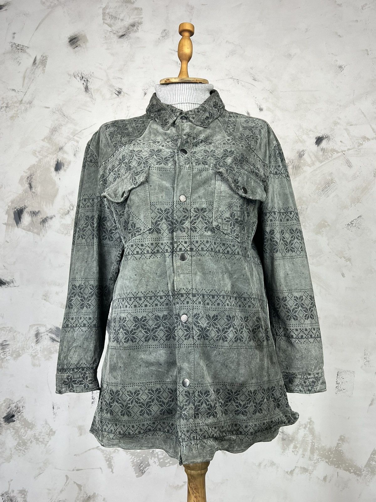 Allsaints Vintage Allsaints Overshirt Leather Shirt Size M - L Size L / US 10 / IT 46 - 2 Thumbnail