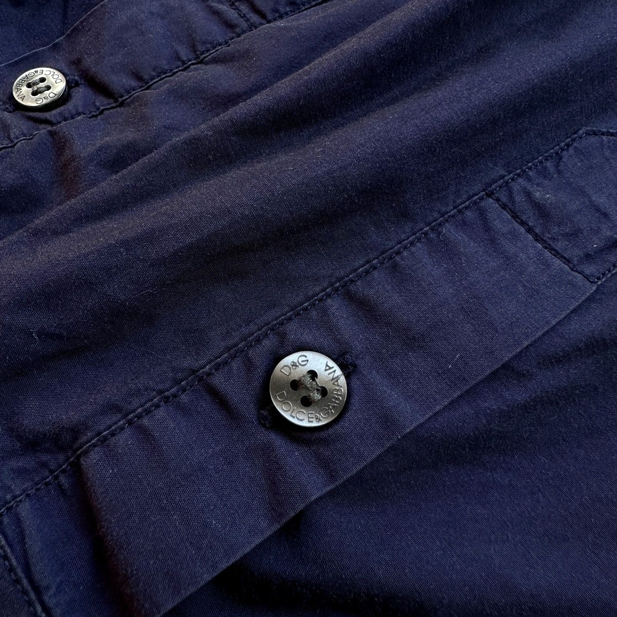 Dolce & Gabbana Vintage Men’s Shirts Button Up Dolce&Gabbana Dark Blue Size US L / EU 52-54 / 3 - 8 Thumbnail