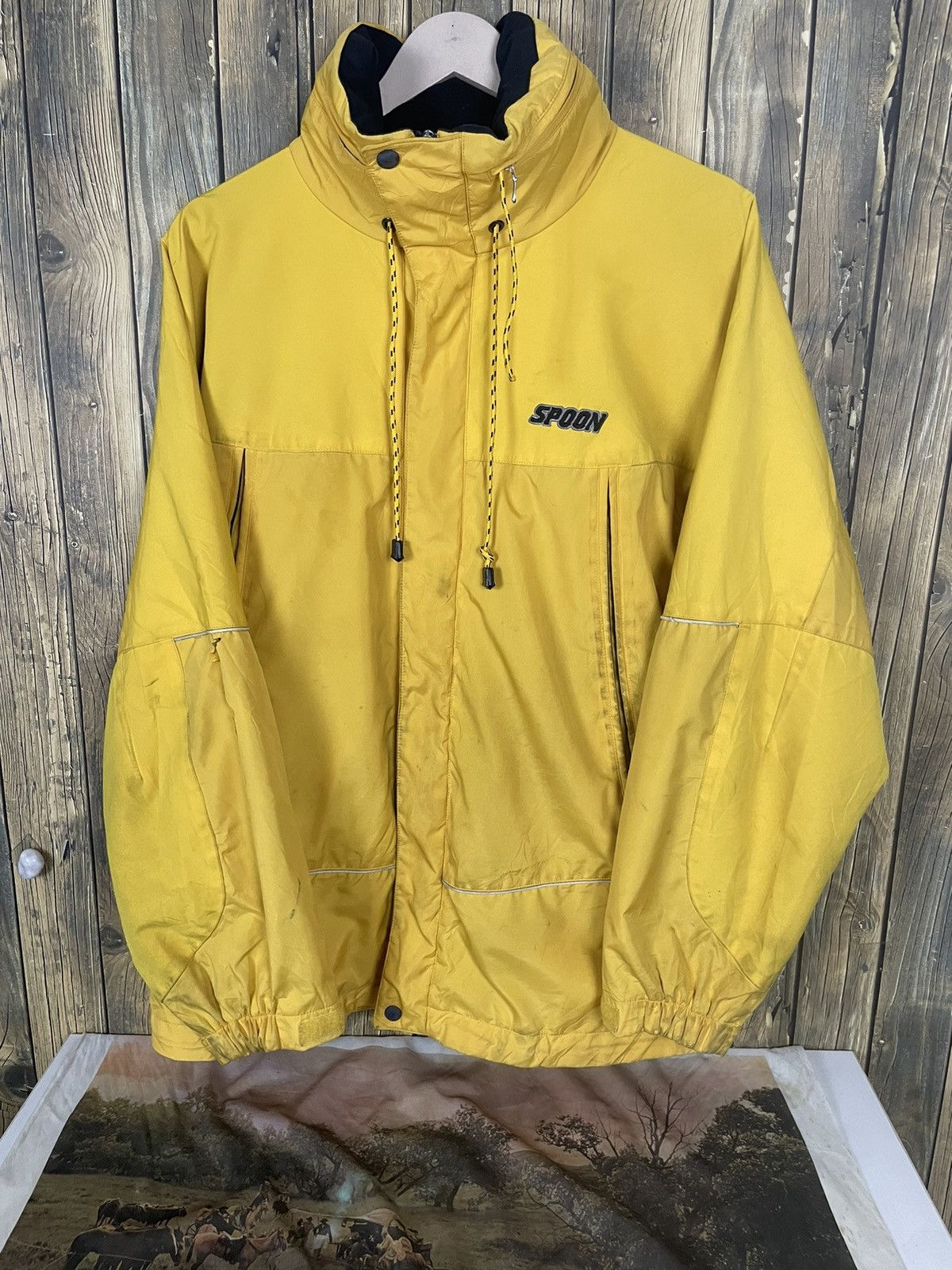 image of Spoon Windbreaker Jacket in Yellow, Men's (Size Medium)