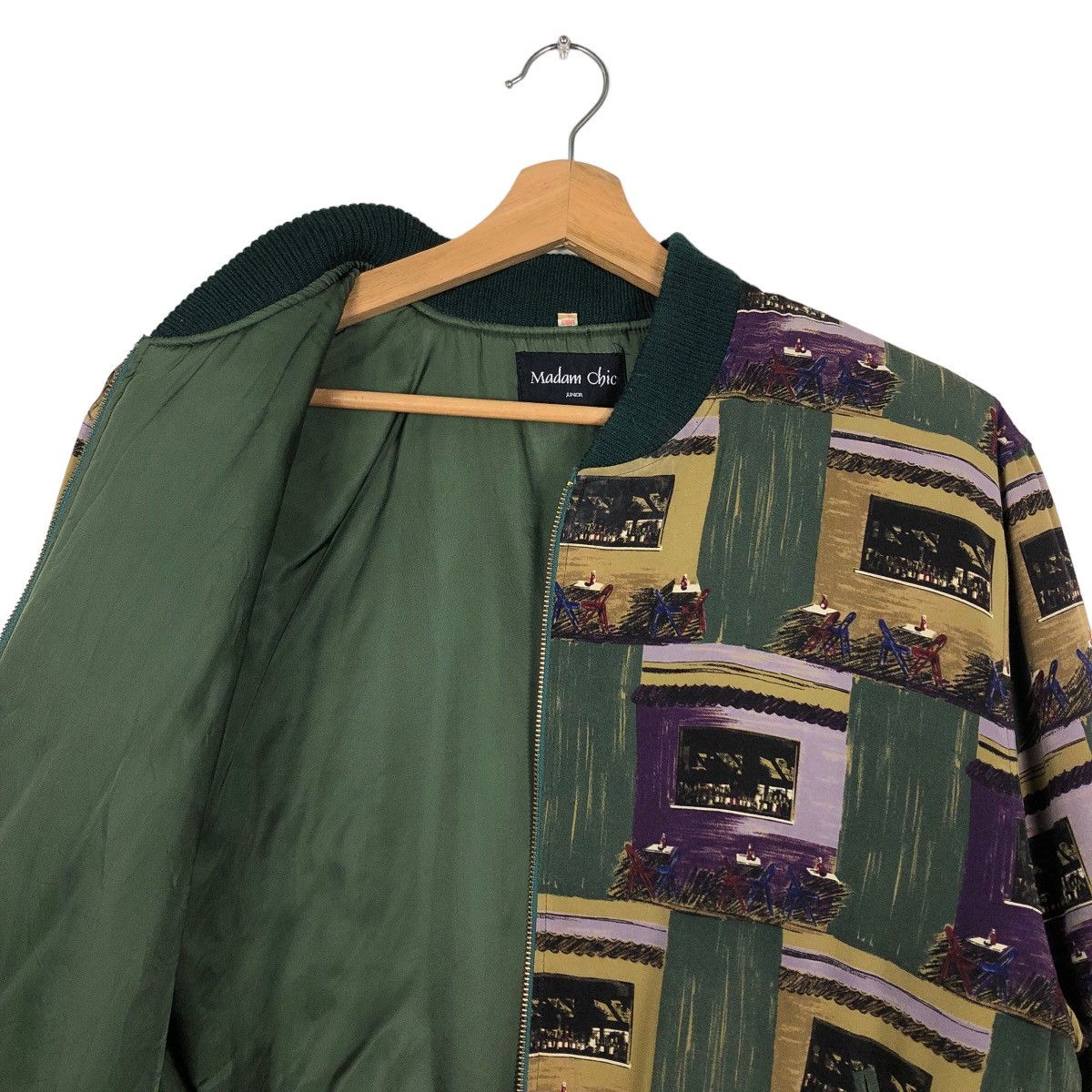 Japanese Brand 🔥90’s Vintage Bomber Jacket Colour Block Design Madam Chic Size M / US 6-8 / IT 42-44 - 9 Thumbnail